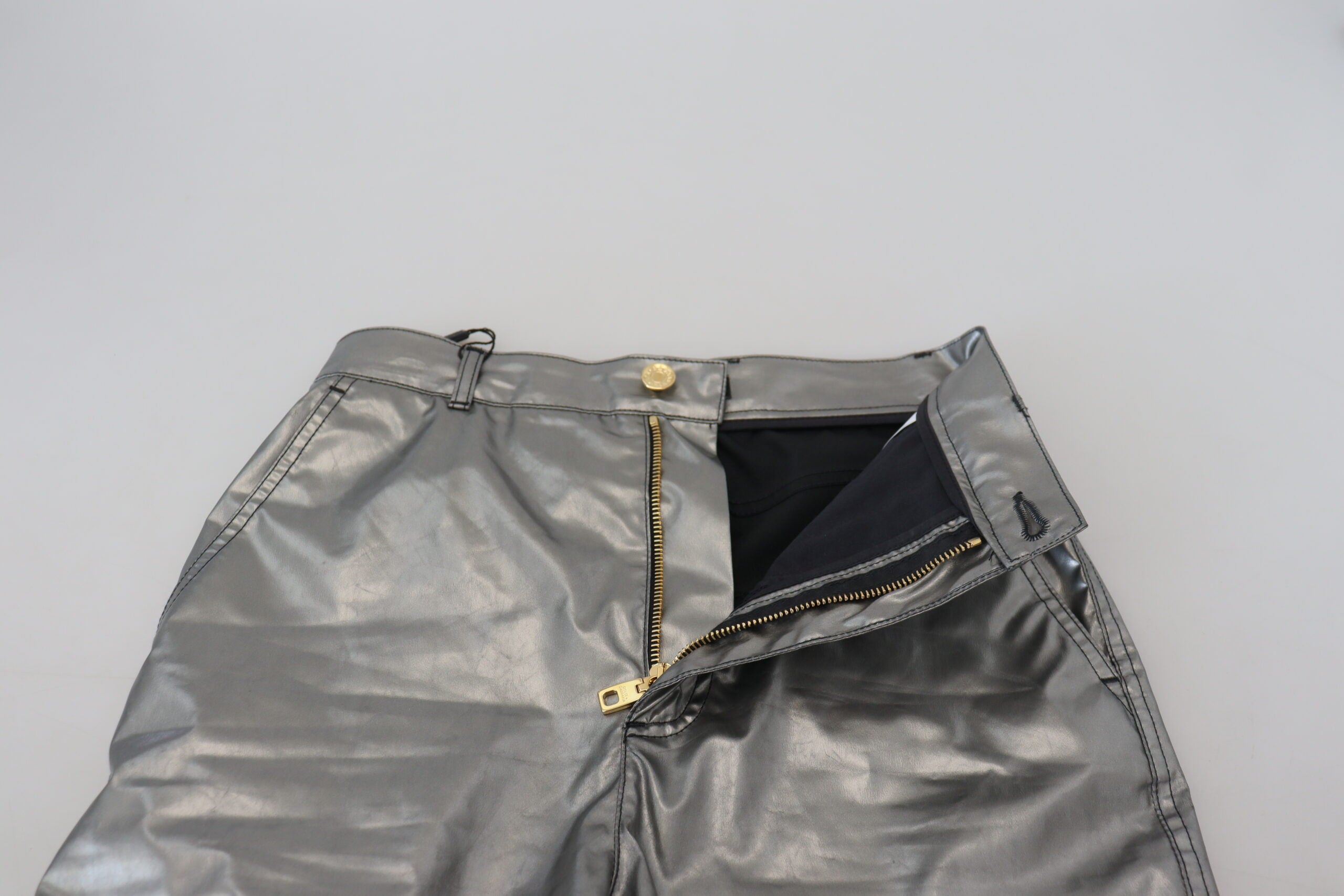 Dolce &amp; Gabbana Елегантни тесни панталони с висока талия в сребро