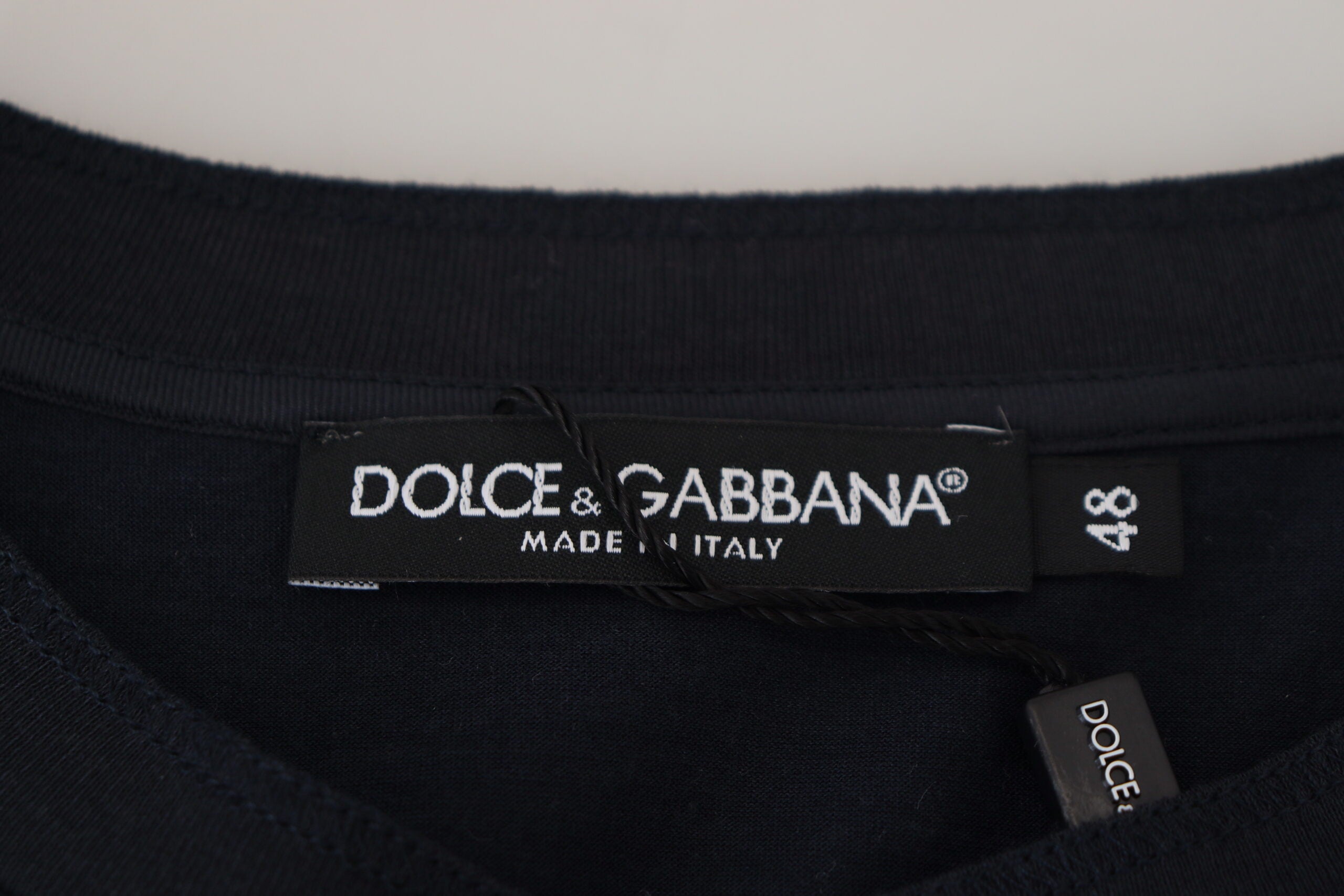 Dolce &amp; Gabbana Елегантен син пуловер от смес от памук и коприна