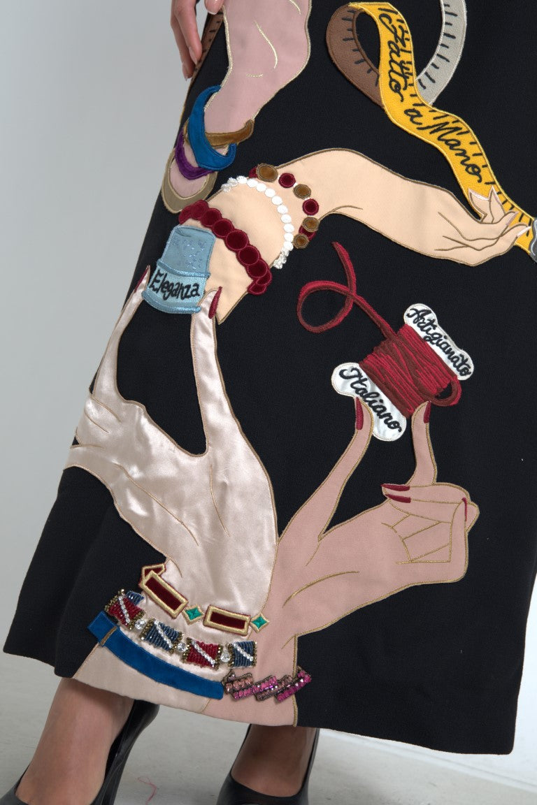 Dolce &amp; Gabbana Елегантна многоцветна вълнена рокля с А-силует