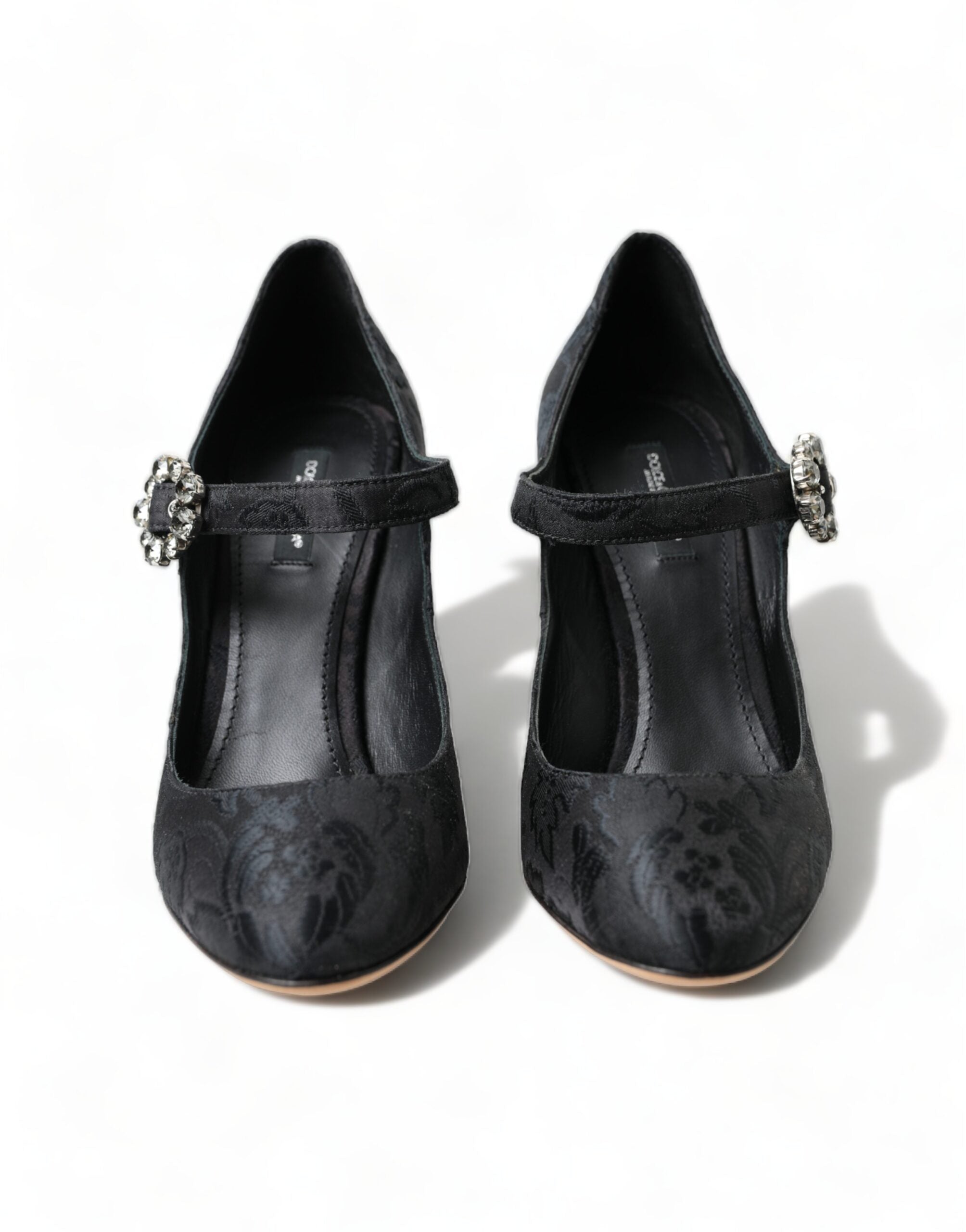Dolce &amp; Gabbana шикозни черни брокатени помпи Mary Janes