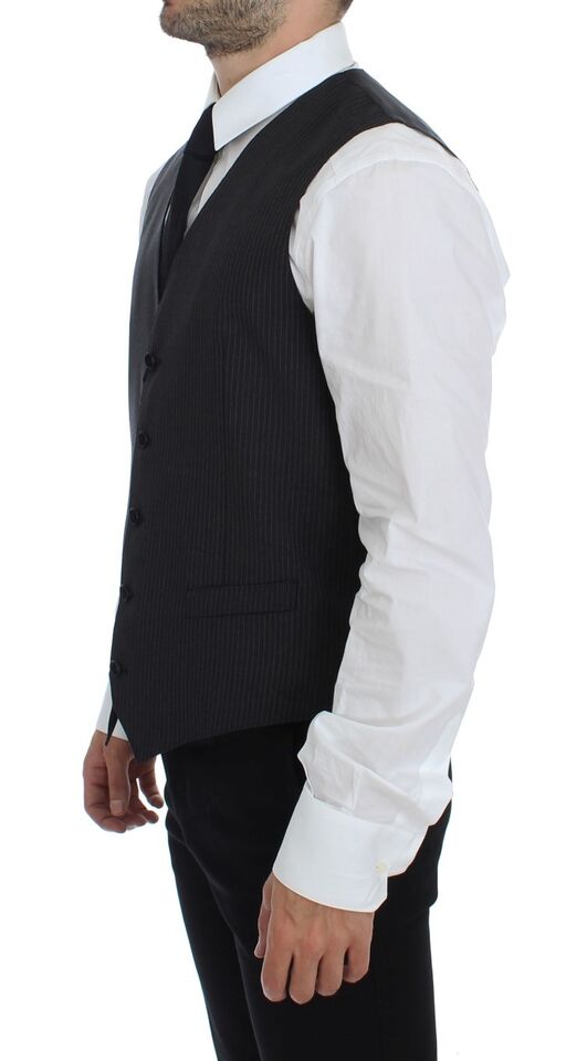 Елегантна рокля на сиви райета Dolce &amp; Gabbana