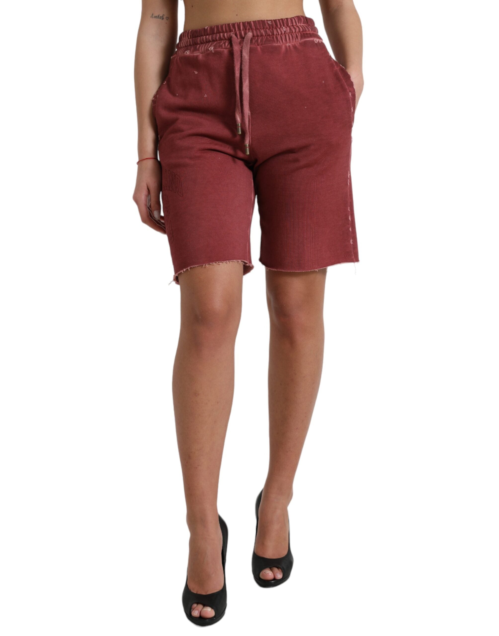 Dolce &amp; Gabbana Chic Maroon дизайнерски суичъри с висока талия