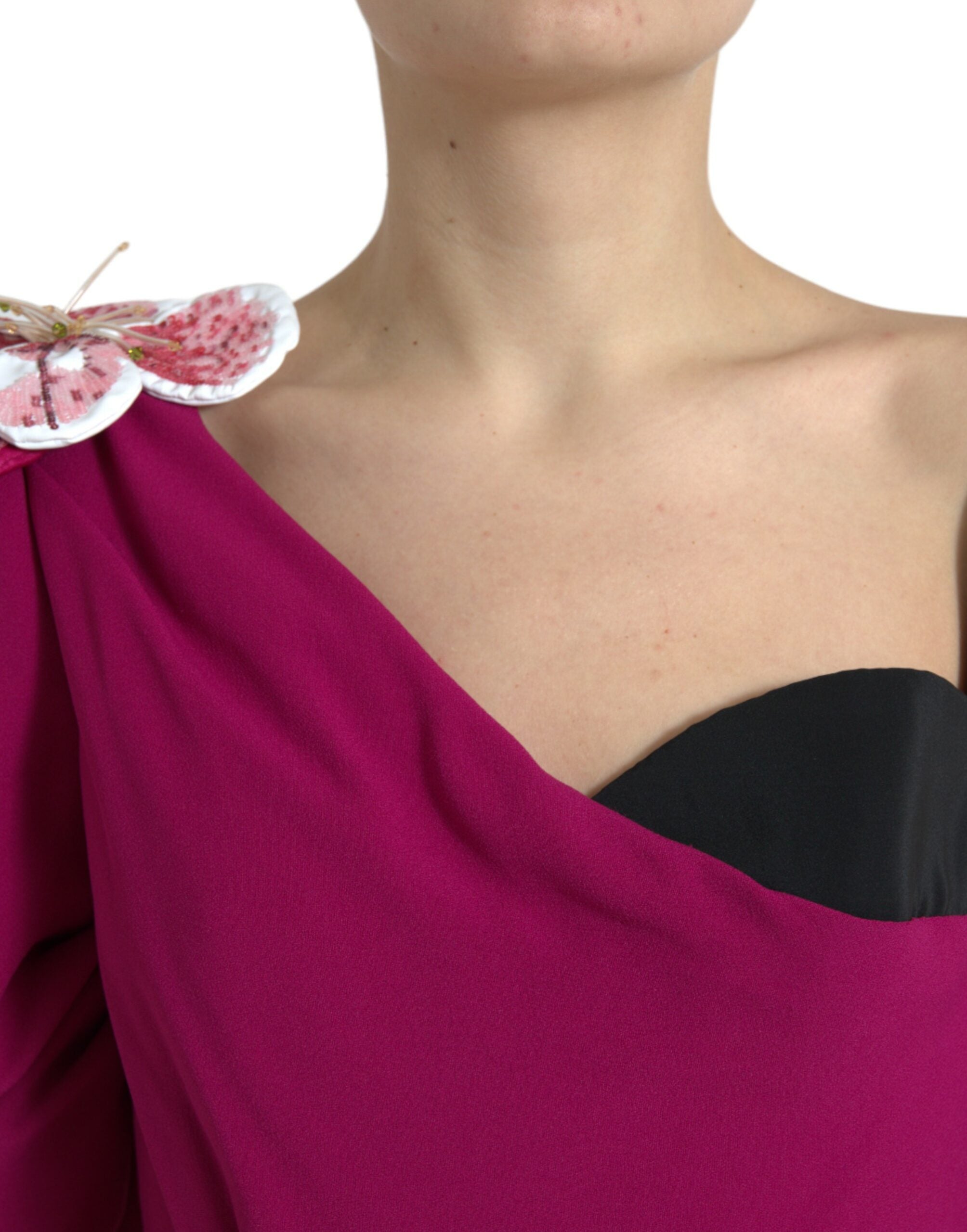 Dolce &amp; Gabbana Елегантна лилава копринена миди рокля-калъф