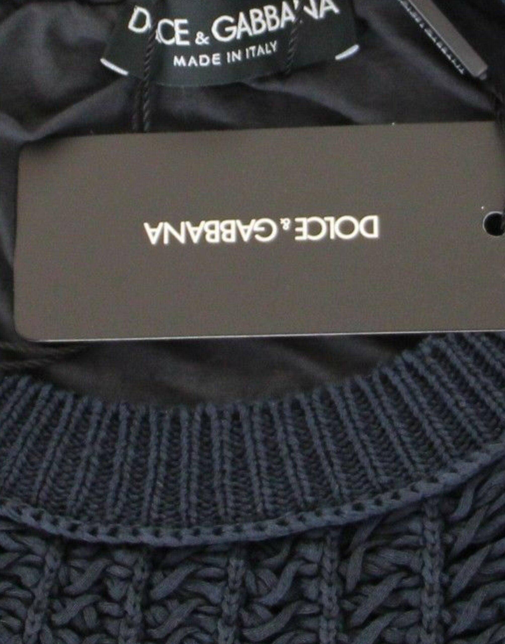 Dolce &amp; Gabbana Елегантен синьо-черен многослоен пуловер