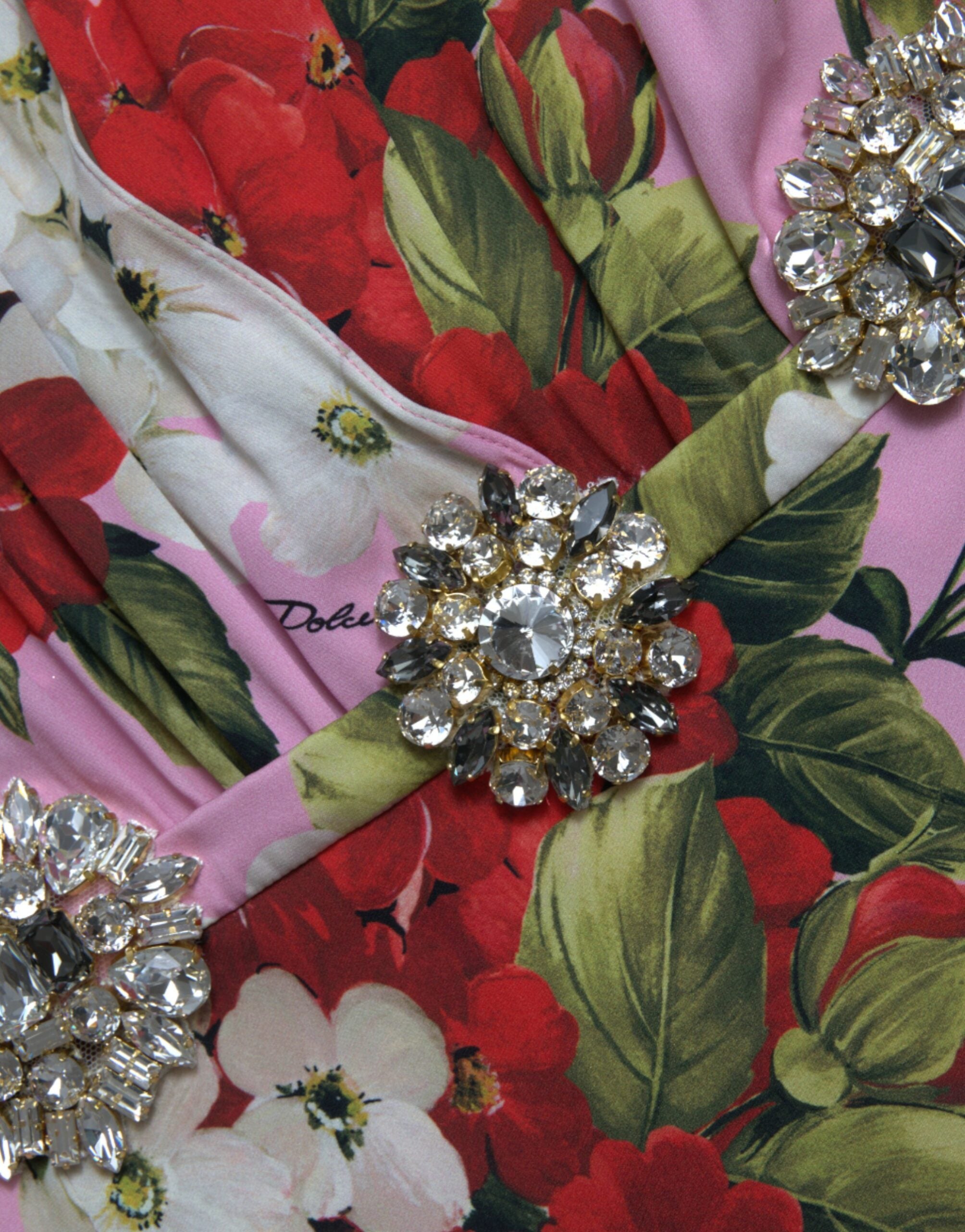 Елегантна копринена рокля, украсена с кристали Dolce &amp; Gabbana