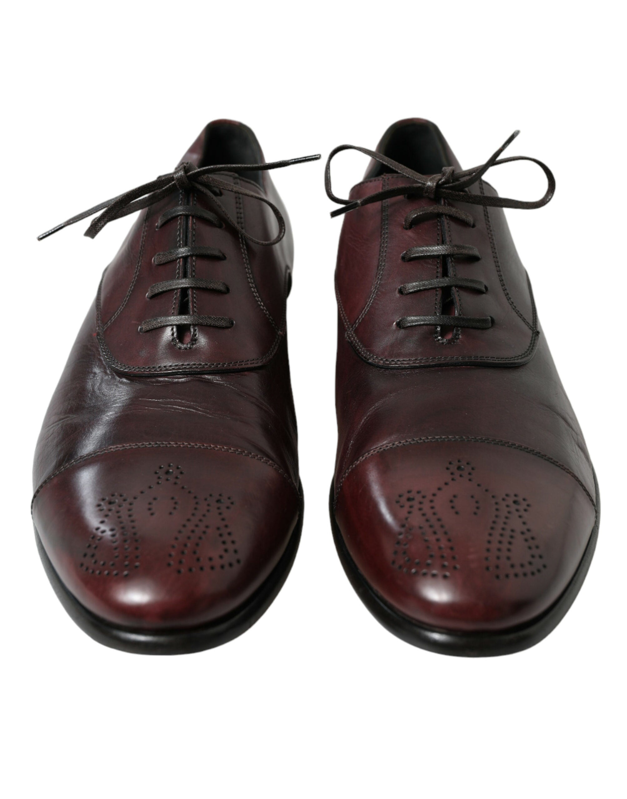 Dolce &amp; Gabbana Елегантни бордо кожени обувки дерби