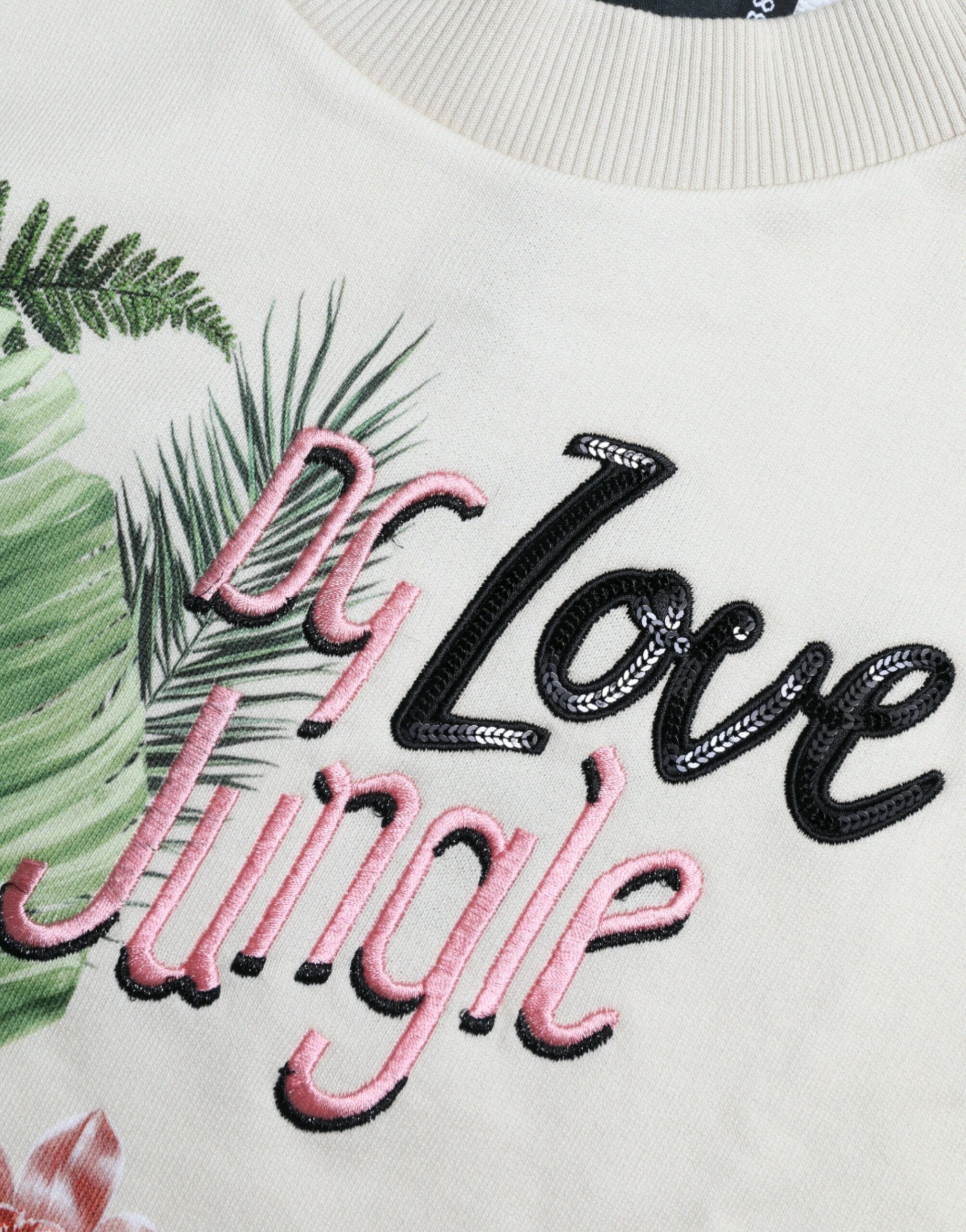 Елегантен пуловер с деколте с щампа в джунглата на Dolce &amp; Gabbana