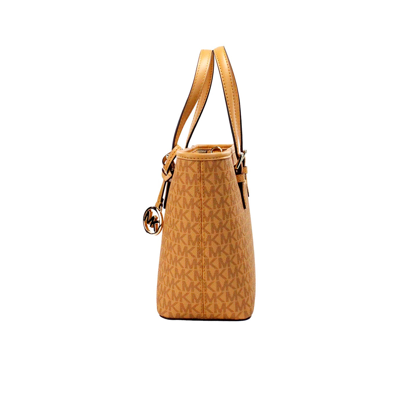 Michael Kors Jet Set Cider PVC Кожена XS Carryall Горна чанта с цип Портмоне