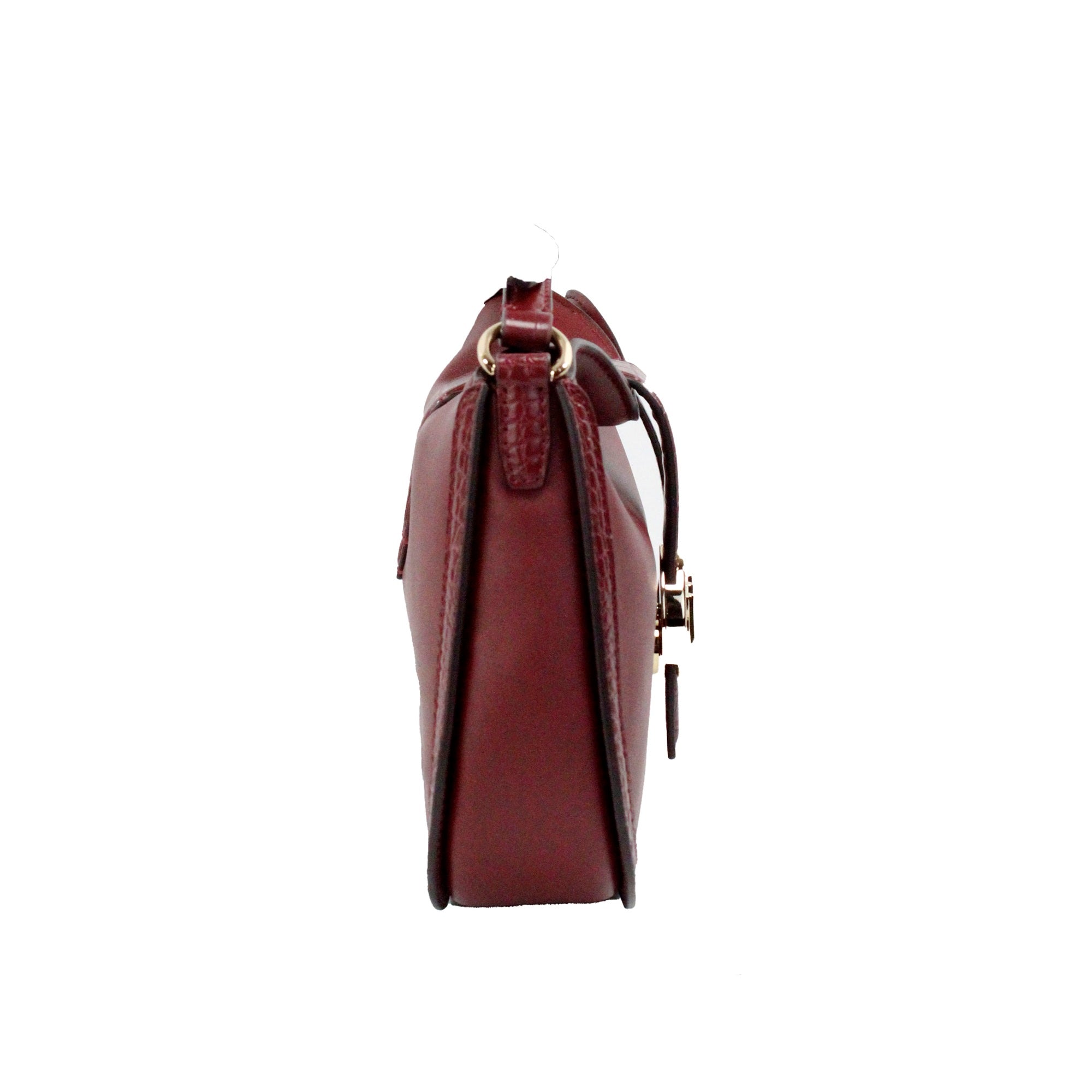 Michael Kors Gabby Малка тъмно черешова кожена сгъваема чанта Hobo Crossbody