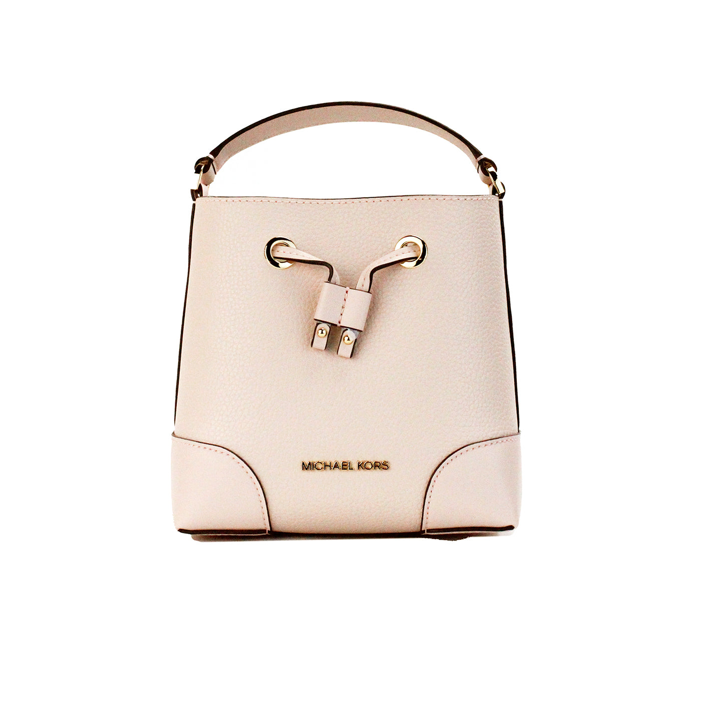 Michael Kors Mercer Малка пудра руж Pebble Leather Bucket Портмоне