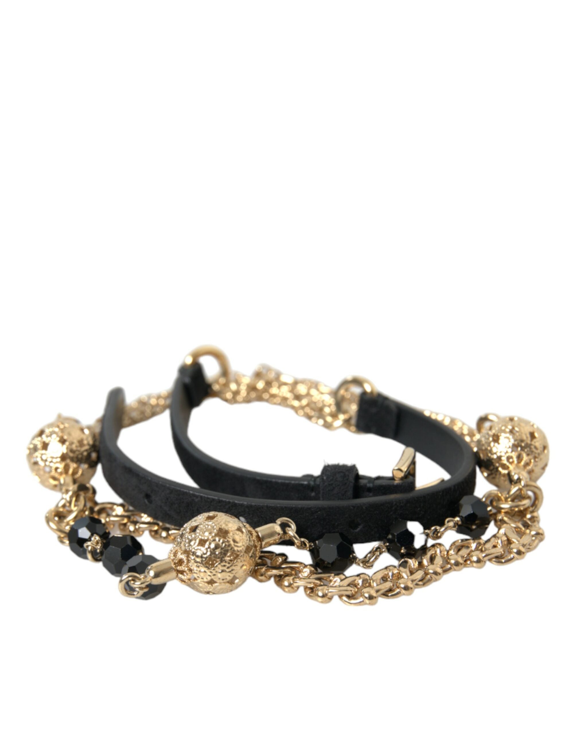 Dolce &amp; Gabbana елегантен кристален кожен колан за талия