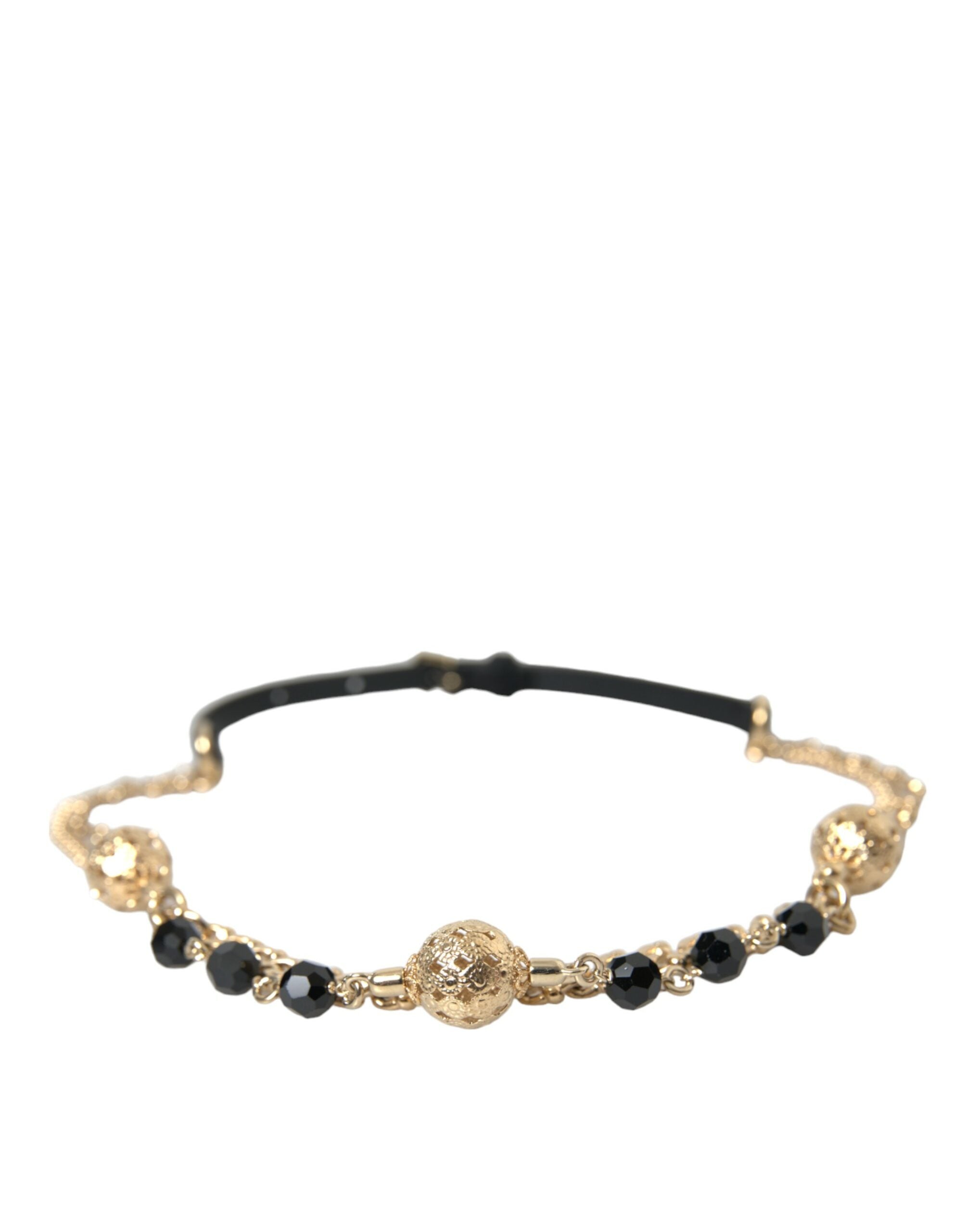 Dolce &amp; Gabbana елегантен кристален кожен колан за талия
