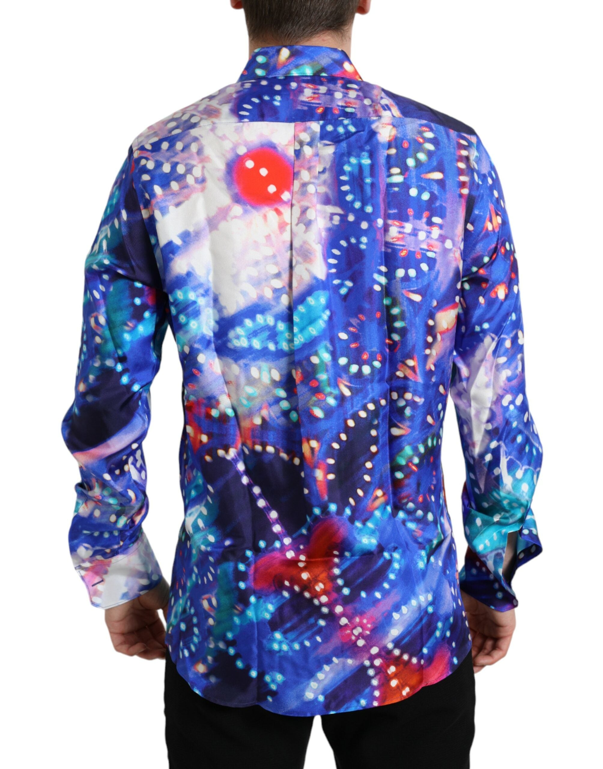 Dolce &amp; Gabbana Purple Luminarie Silk Slim риза MARTINI