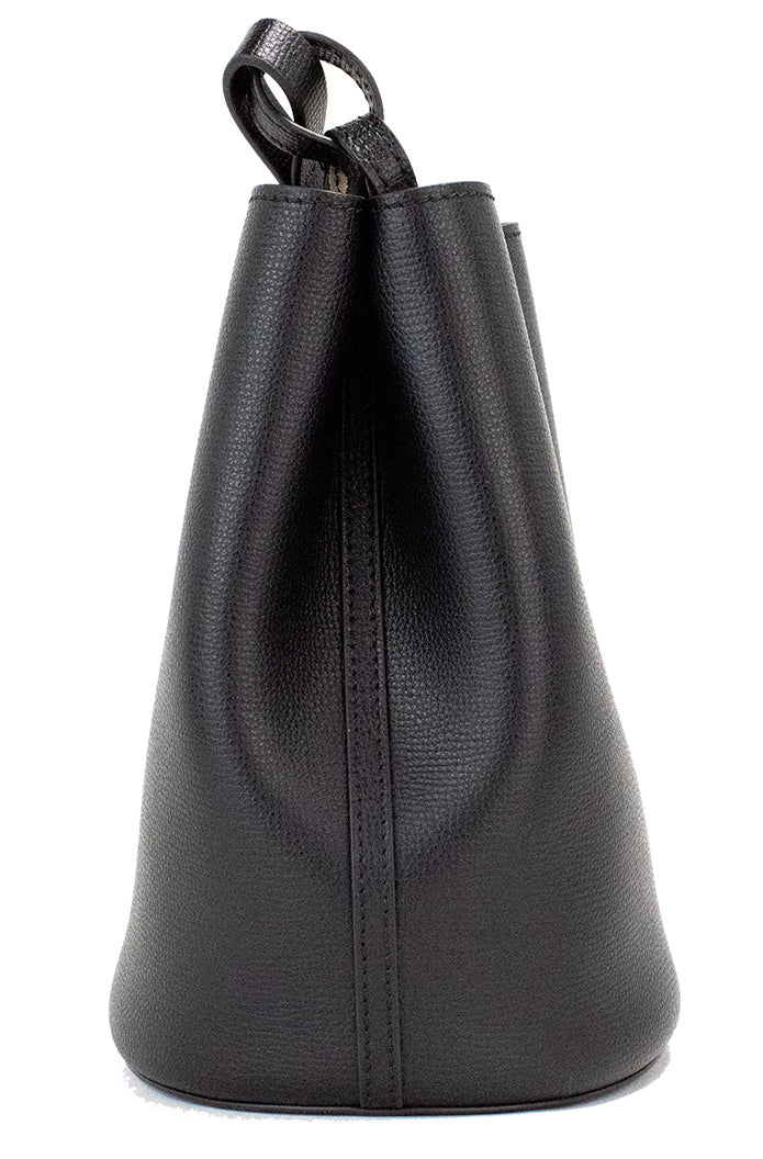 Burberry Lorne Small Black Haymarket Check Pebble Leather Bucket Портмоне