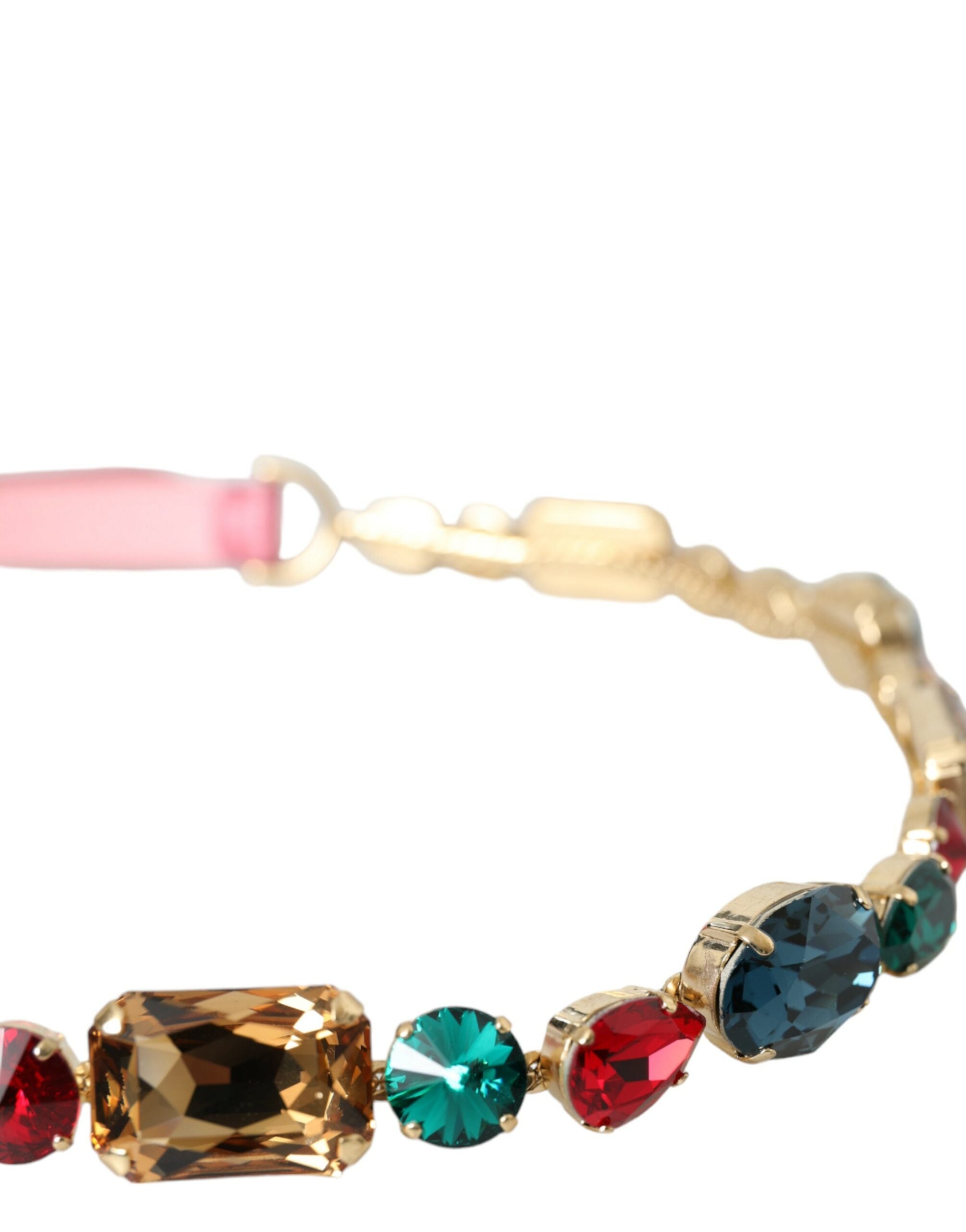 Dolce &amp; Gabbana розов кожен колан с украсени кристални верижки