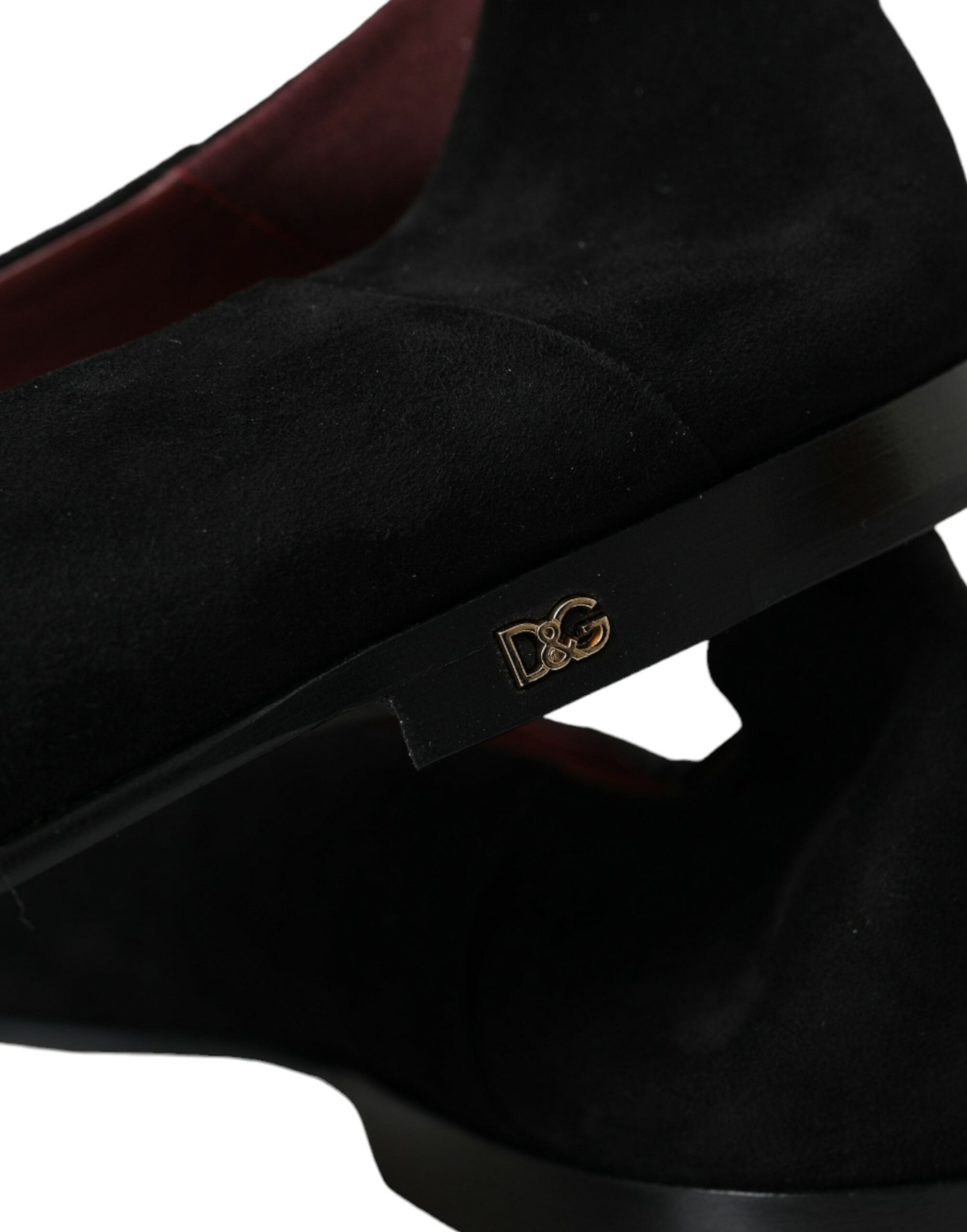 Мъжки мокасини Dolce & Gabbana Black Suede Men Loafers Close-Up