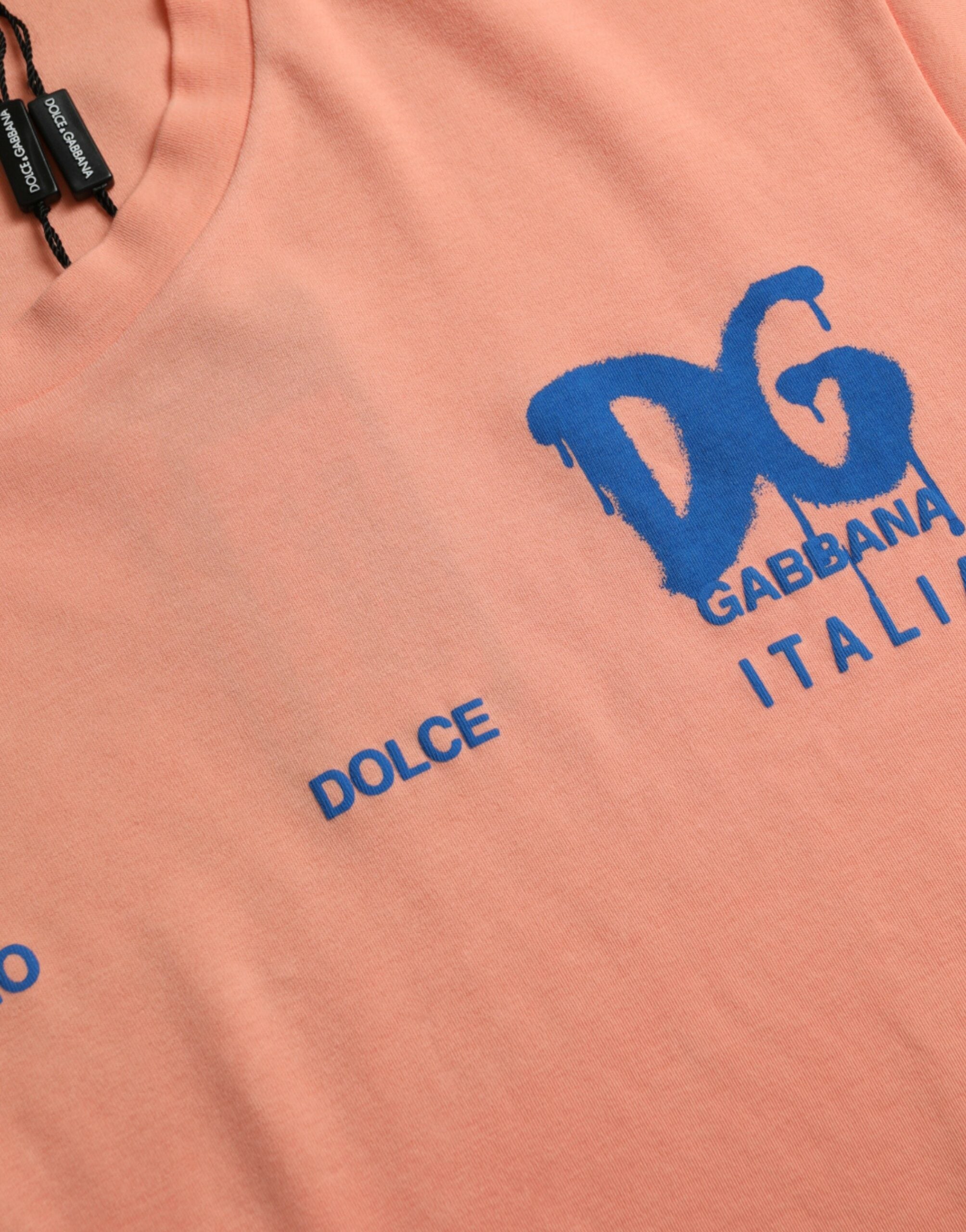 Тениска с къс ръкав Dolce &amp; Gabbana Coral Cotton Logo Print