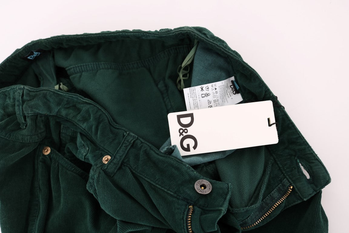 Dolce &amp; Gabbana Елегантни зелени панталони от смесен памук