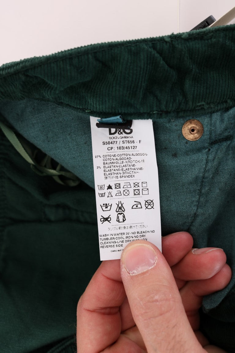 Dolce &amp; Gabbana Елегантни зелени панталони от смесен памук