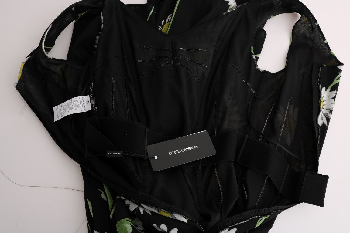 Dolce &amp; Gabbana рокля-калъф със слънчогледов принт в цяла дължина