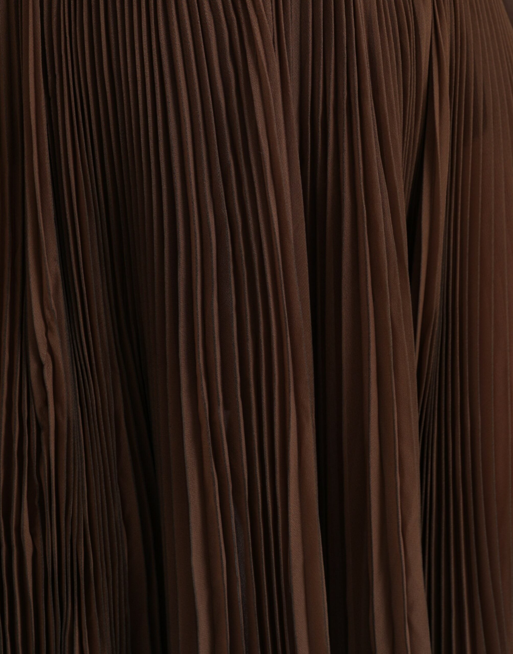 Кафява полиестерна плисирана миди пола с висока талия Dolce &amp; Gabbana