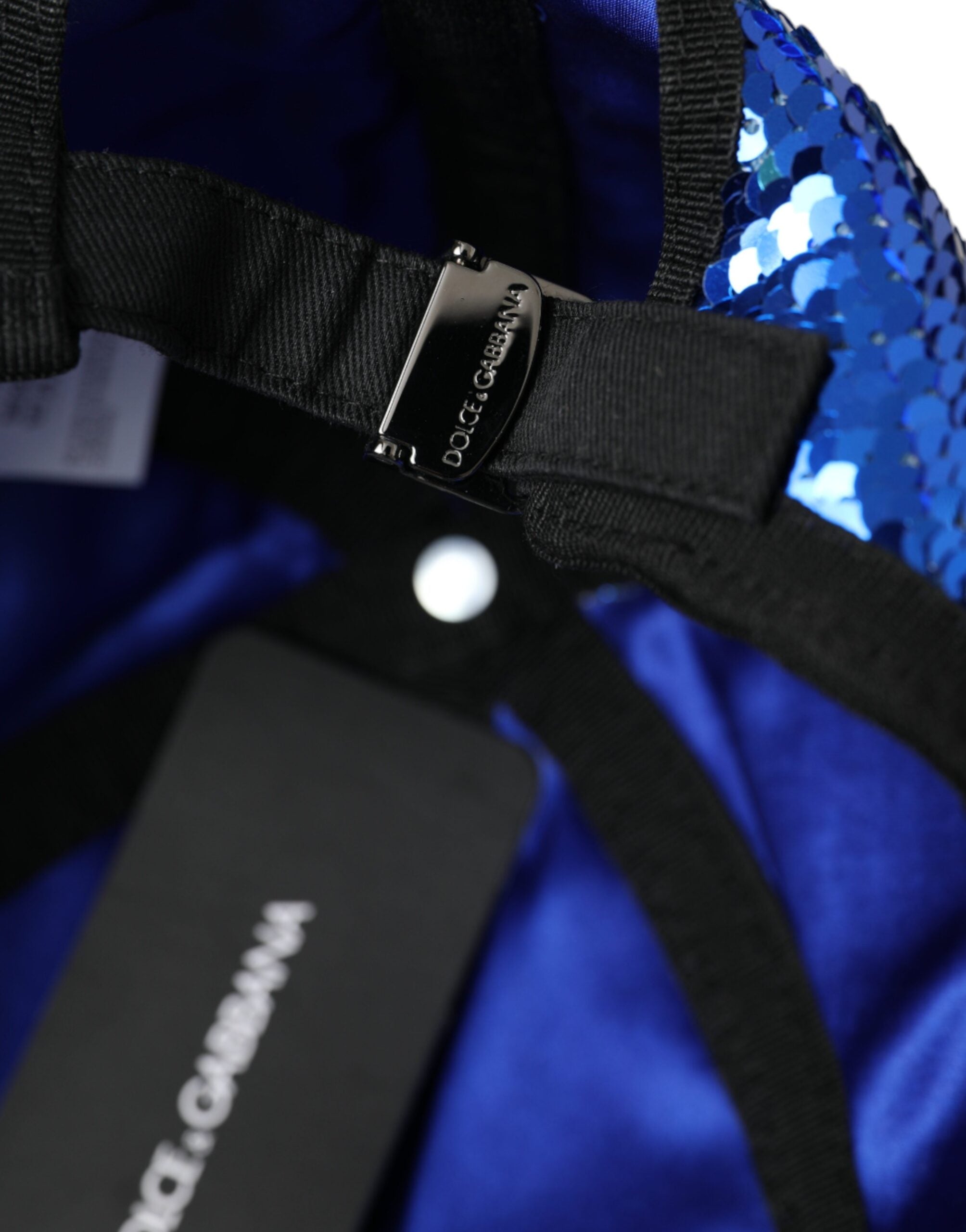 Мъжка бейзболна шапка Dolce &amp; Gabbana Royal Blue с пайети