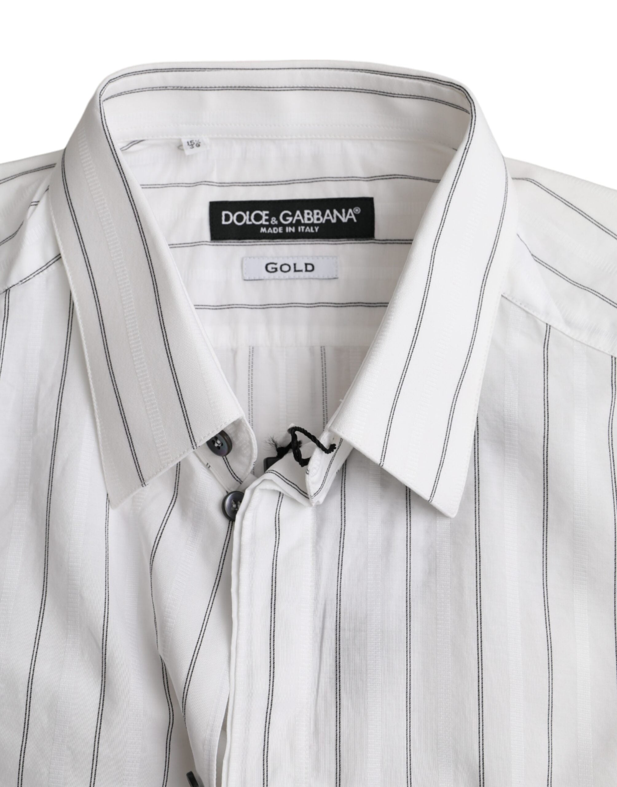 Dolce &amp; Gabbana Официална рокля на черни бели райета ЗЛАТНА риза