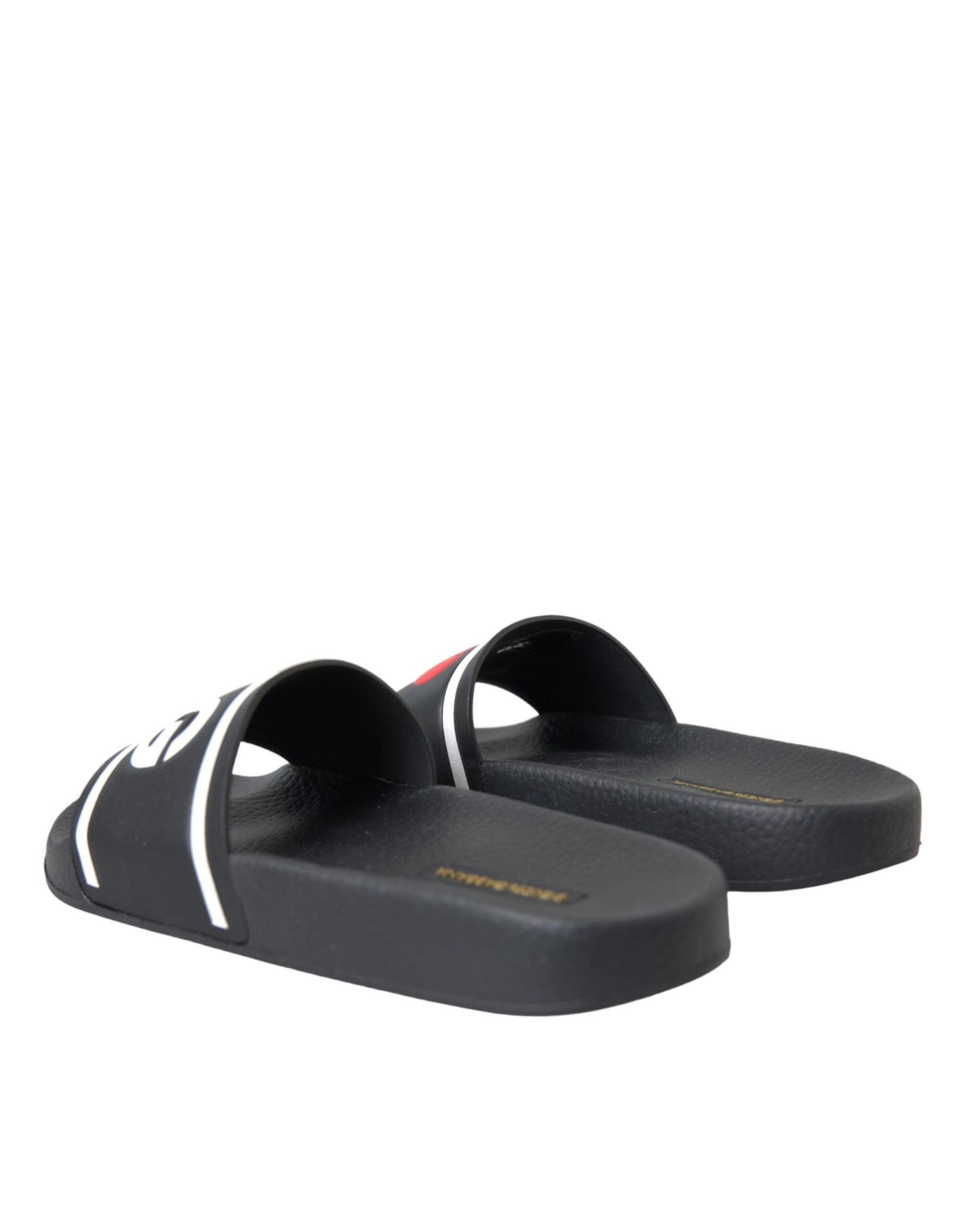 Dolce &amp; Gabbana Черни кожени I Love D&amp;G Sandals Slides Shoes