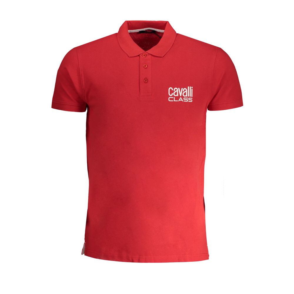 Мъжка поло тениска в червено Men's polo Cavalli Class QXT64Z KB002 02000 Red Front view