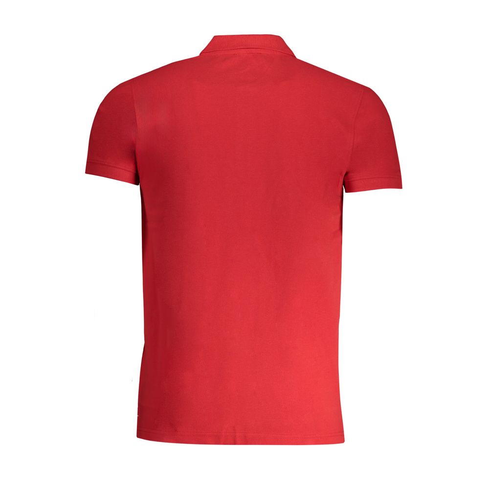 Мъжка поло тениска в червено Men's polo Cavalli Class QXT64Z KB002 02000 Red Back view