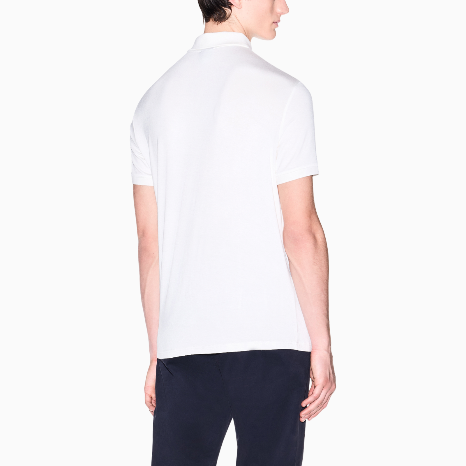 Мъжка бяла поло тениска Armani Exchange Men Polo XM002372 AF21936 U0009 Back View