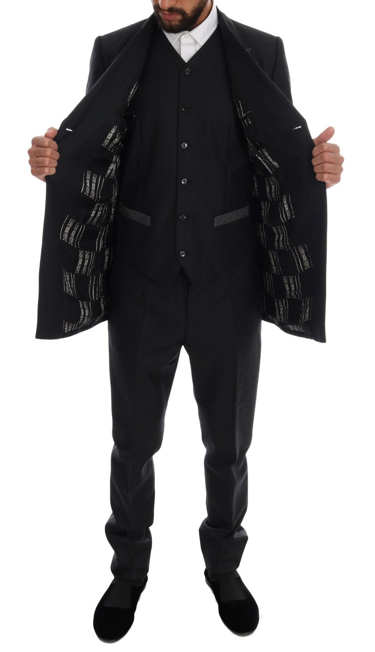 Dolce &amp; Gabbana Елегантен сив двуреден вълнен костюм