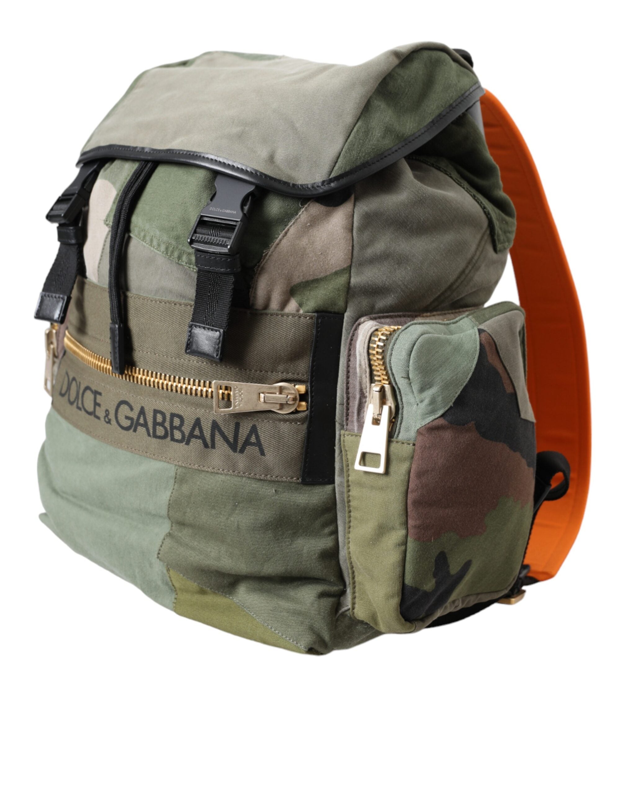 Dolce &amp; Gabbana Military Green Patchwork Rucksack Чанта за раница