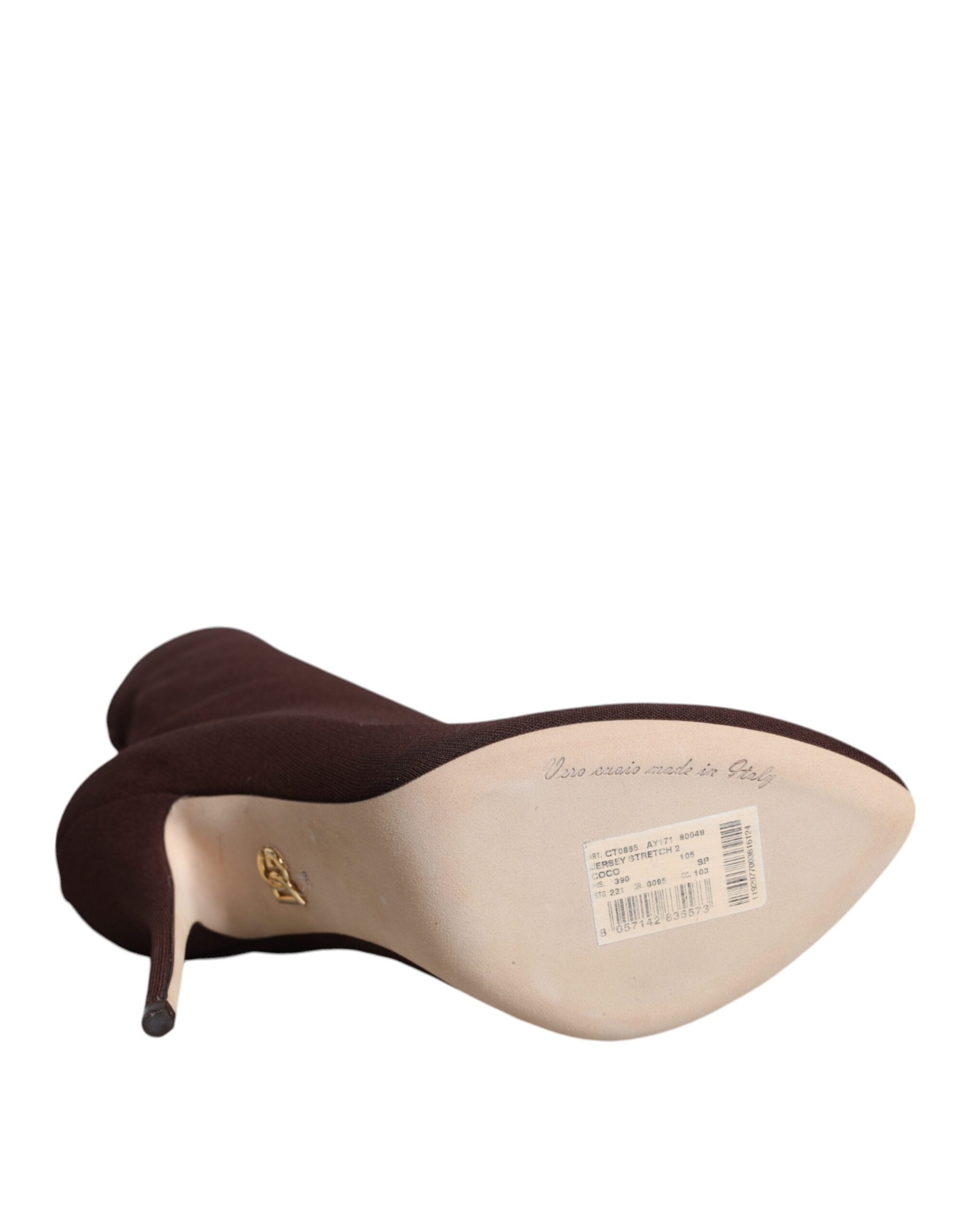 Dolce &amp; Gabbana Кафяви обувки на високи токчета Чорапи Боти до глезена Обувки