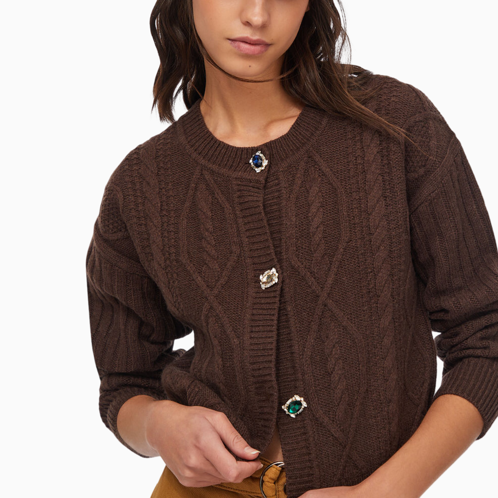 Дамска кафява жилетка Liu Jo Cardigan MF5423 MS040 Close-Up