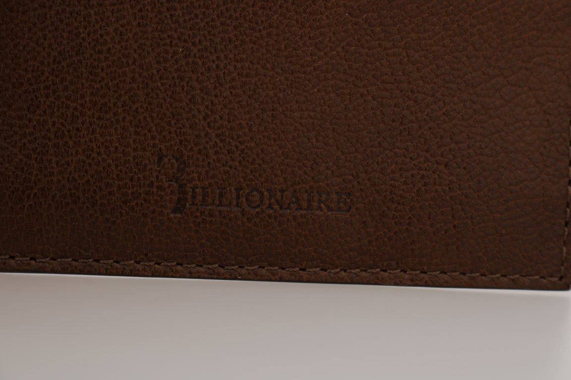 Елегантен кожен мъжки портфейл Billionaire Italian Couture в кафяво