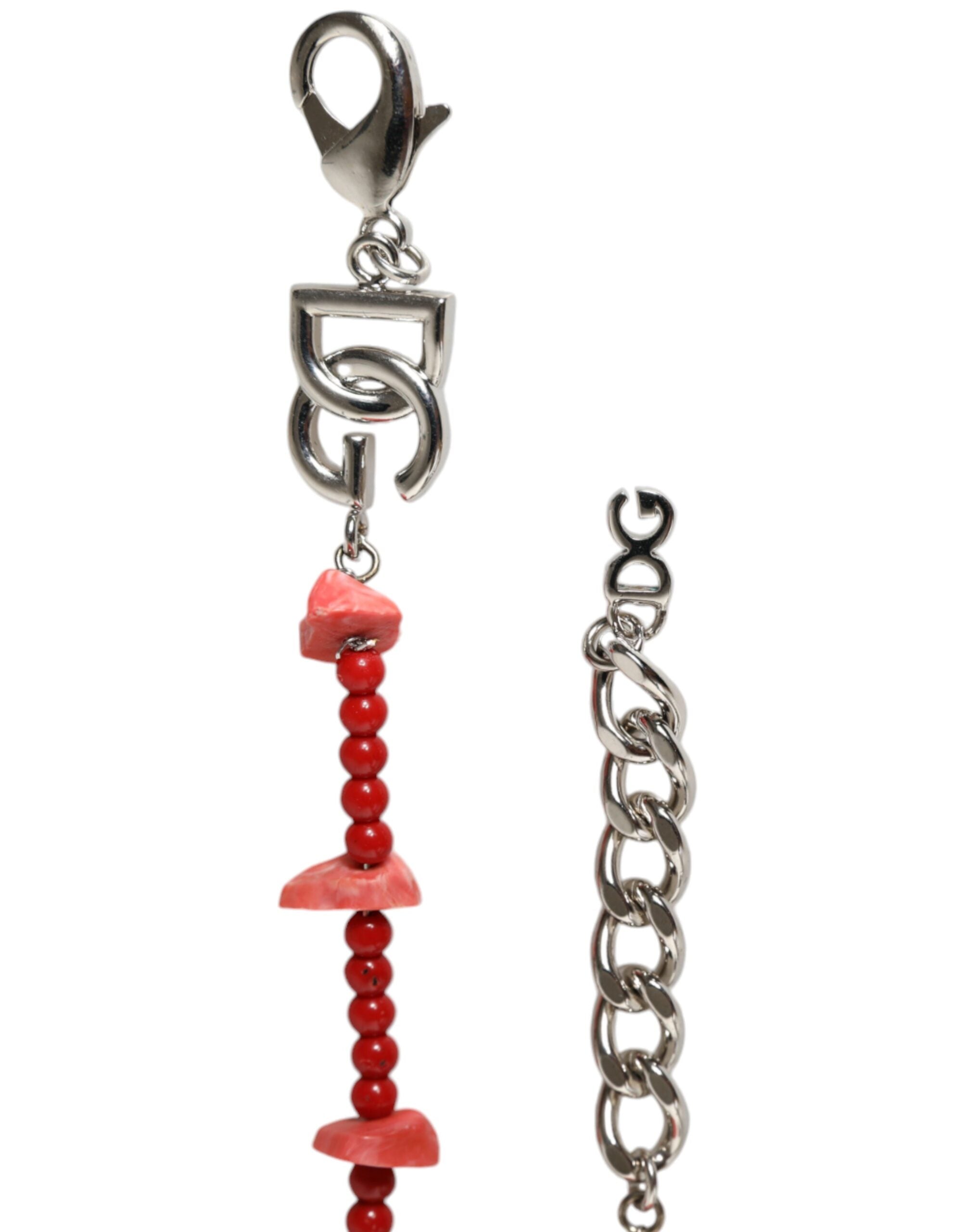 Dolce &amp; Gabbana Гривна с верижка от месинг и мъниста с лого DG