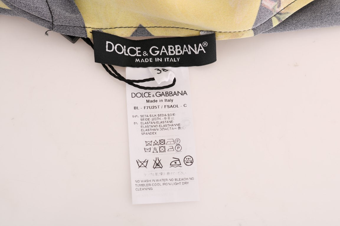 Копринена блуза Dolce &amp; Gabbana със сицилиански лимонов принт