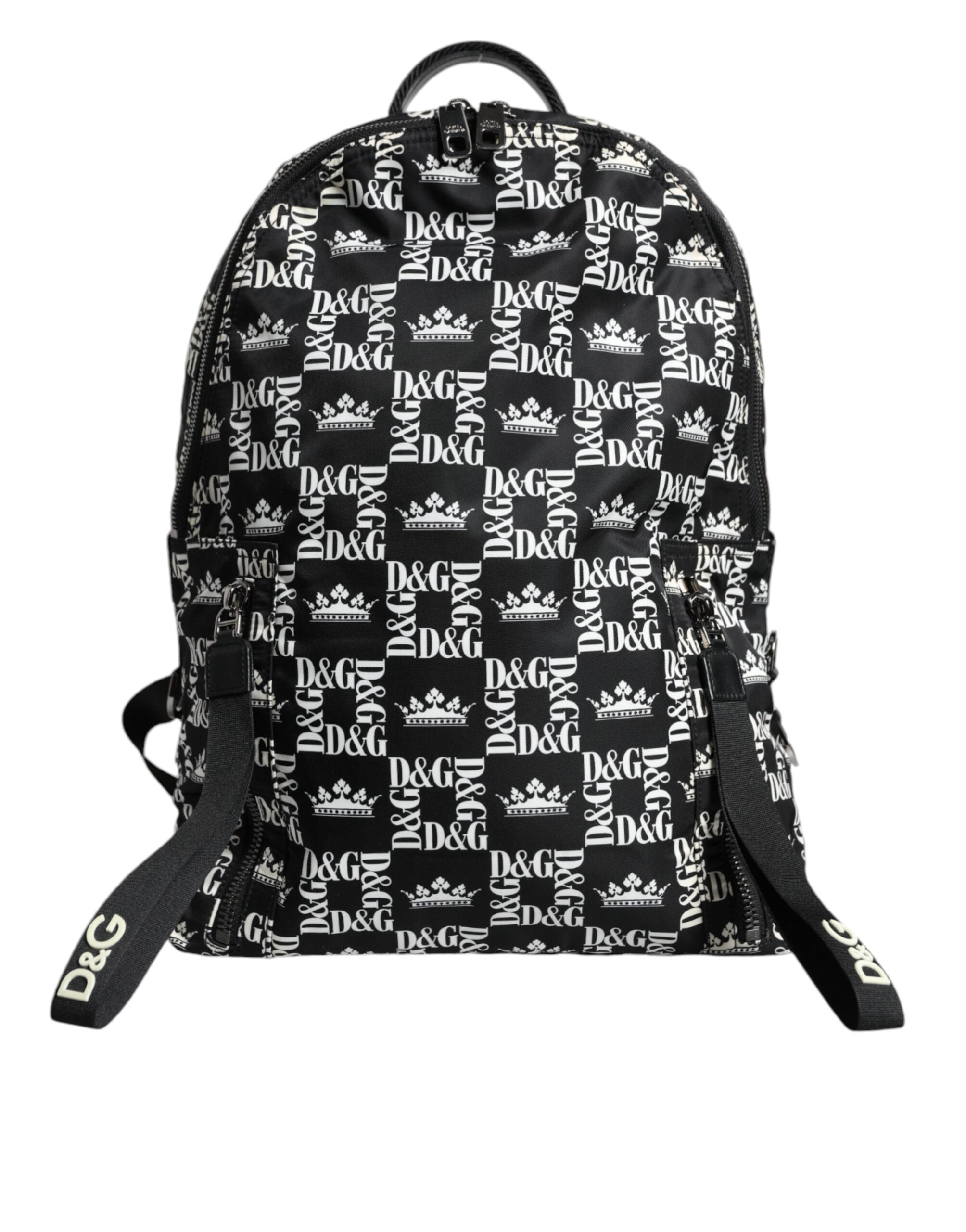 Найлонова чанта за раница Dolce &amp; Gabbana Black White DG Crown Logo