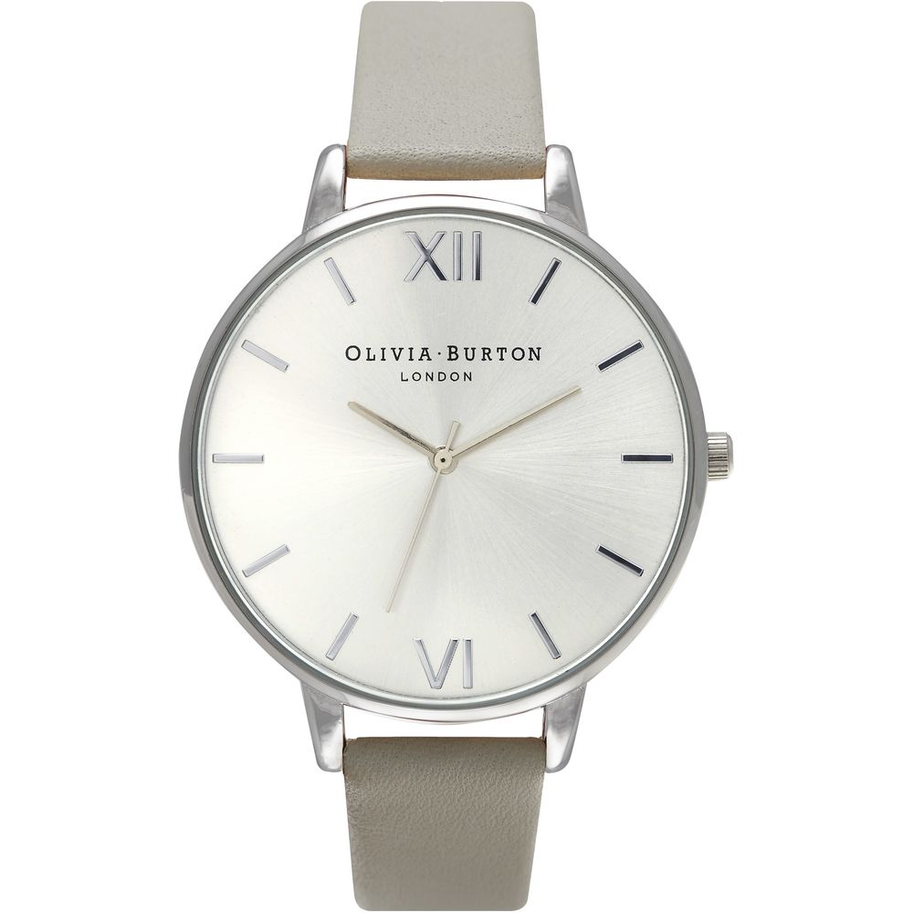Сив кожен часовник Olivia Burton