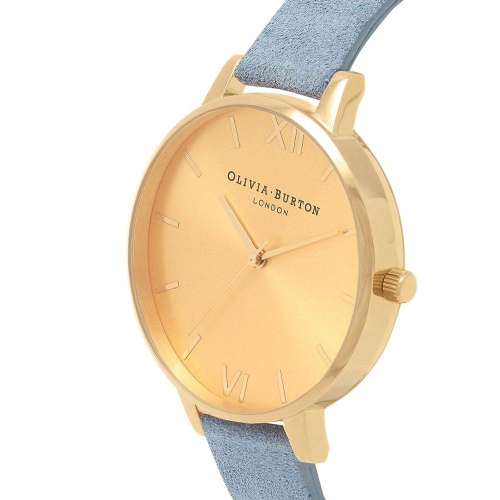 Olivia Burton син часовник от синтетична кожа