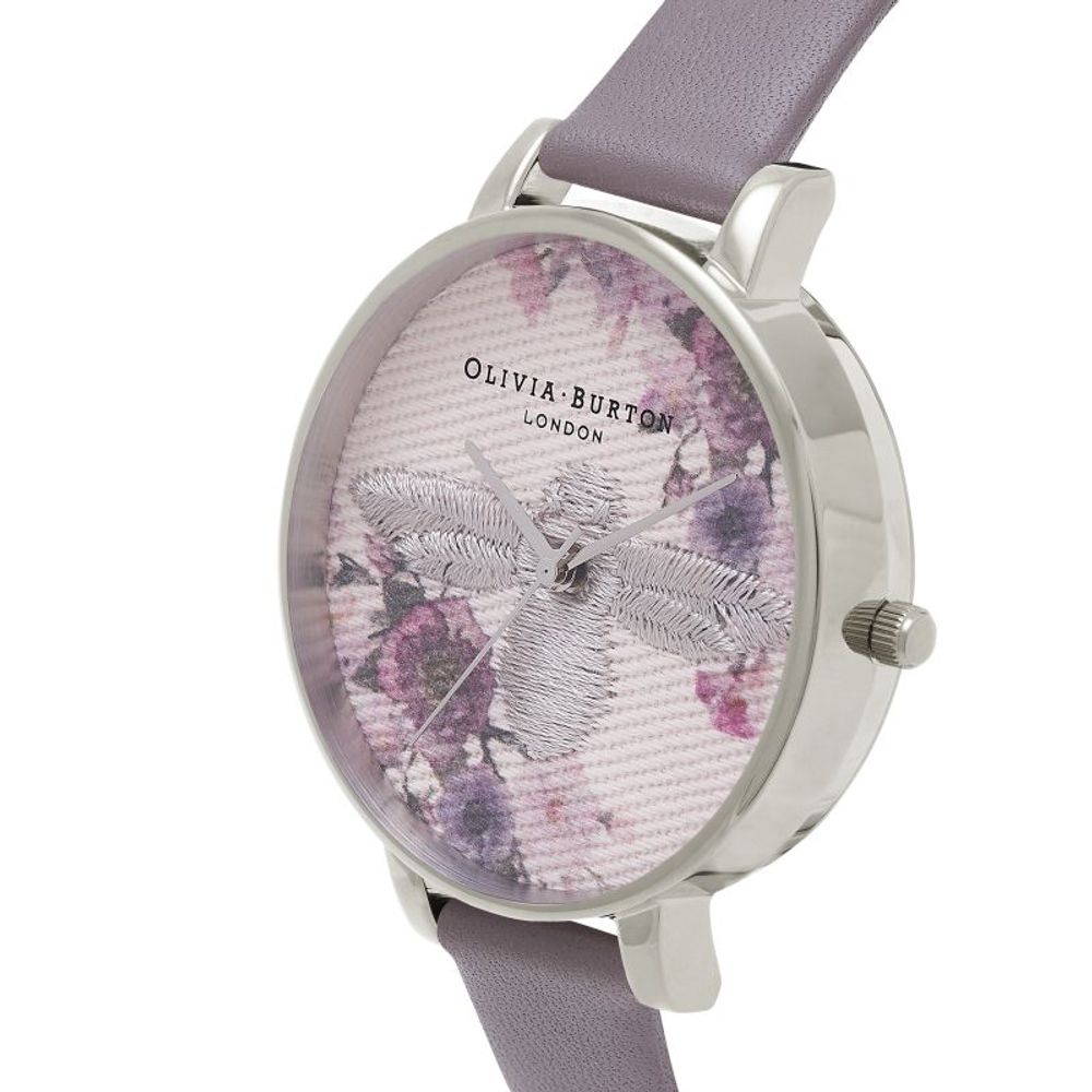 Сив часовник от синтетична кожа Olivia Burton