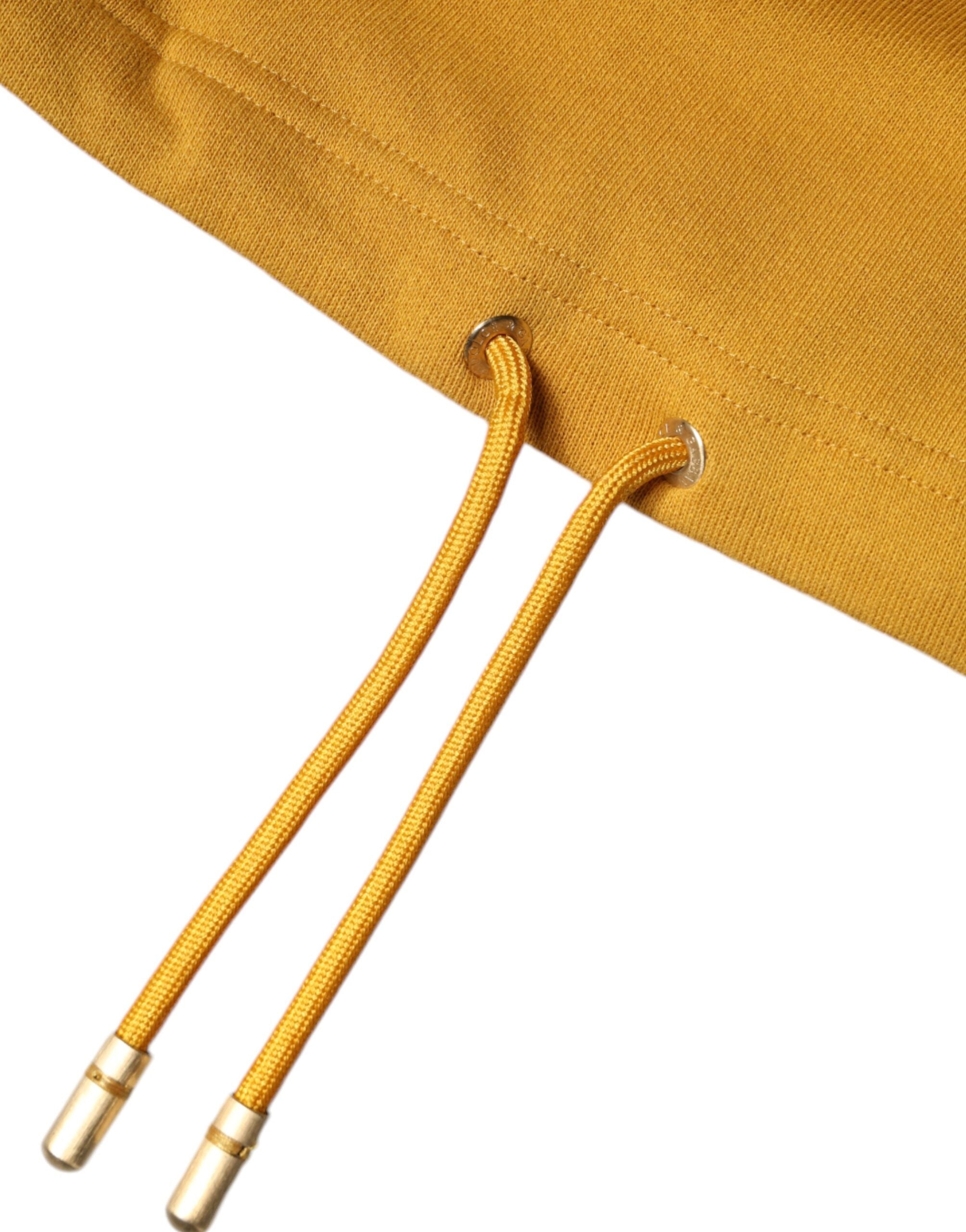 Dolce &amp; Gabbana Mustard DG мъжки суичър пуловер с качулка