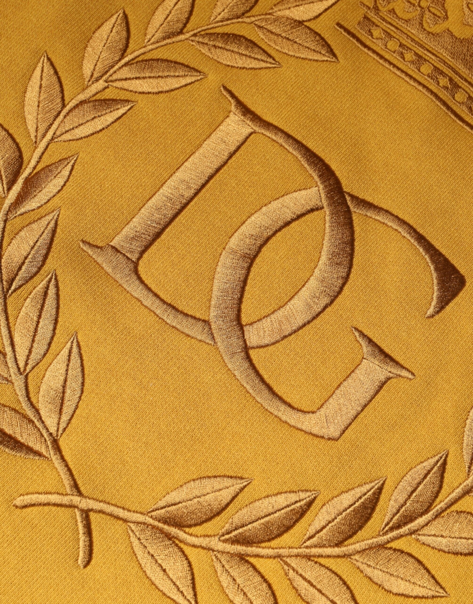 Dolce &amp; Gabbana Mustard DG мъжки суичър пуловер с качулка