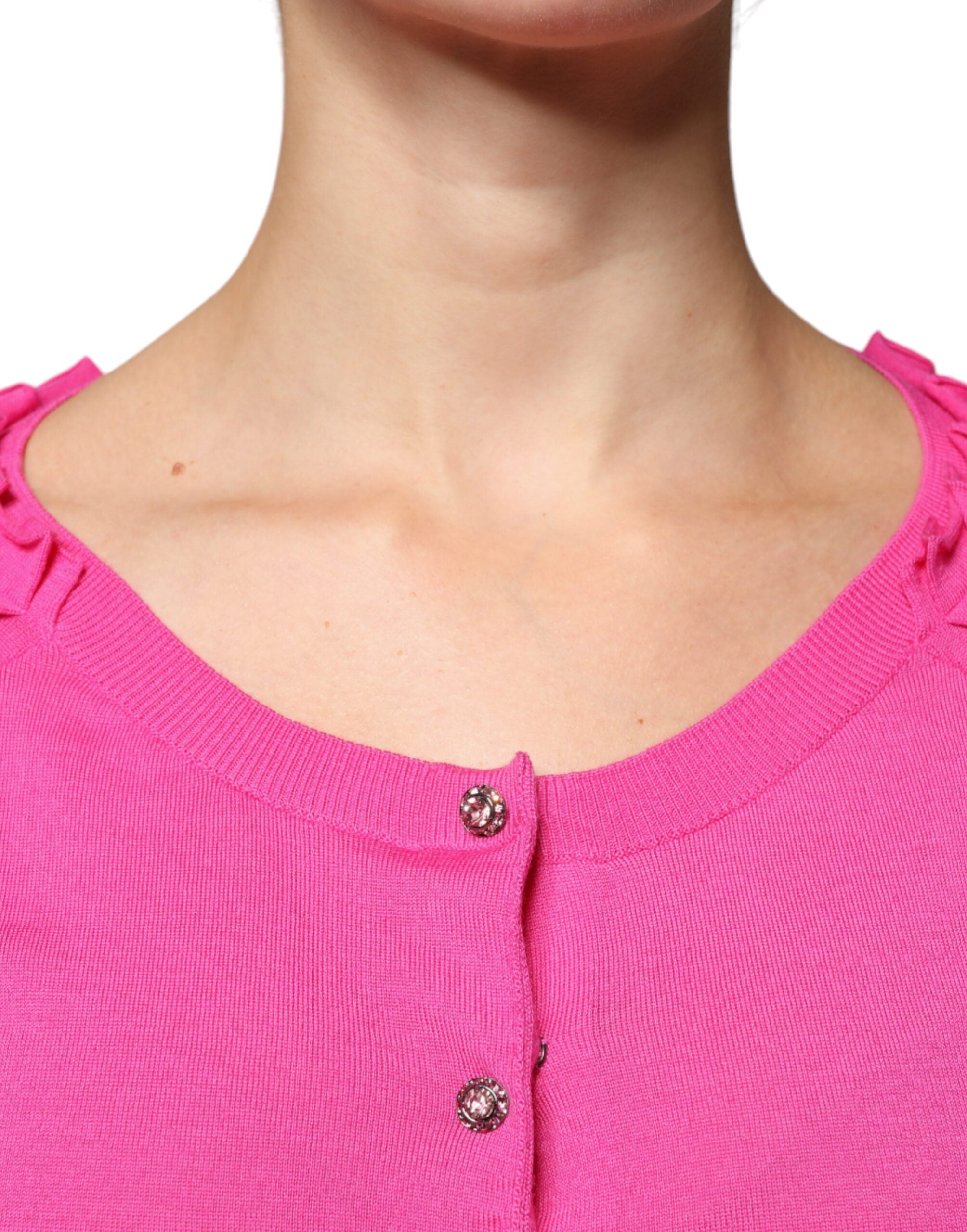 Розов вълнен пуловер с копчета на Dolce &amp; Gabbana