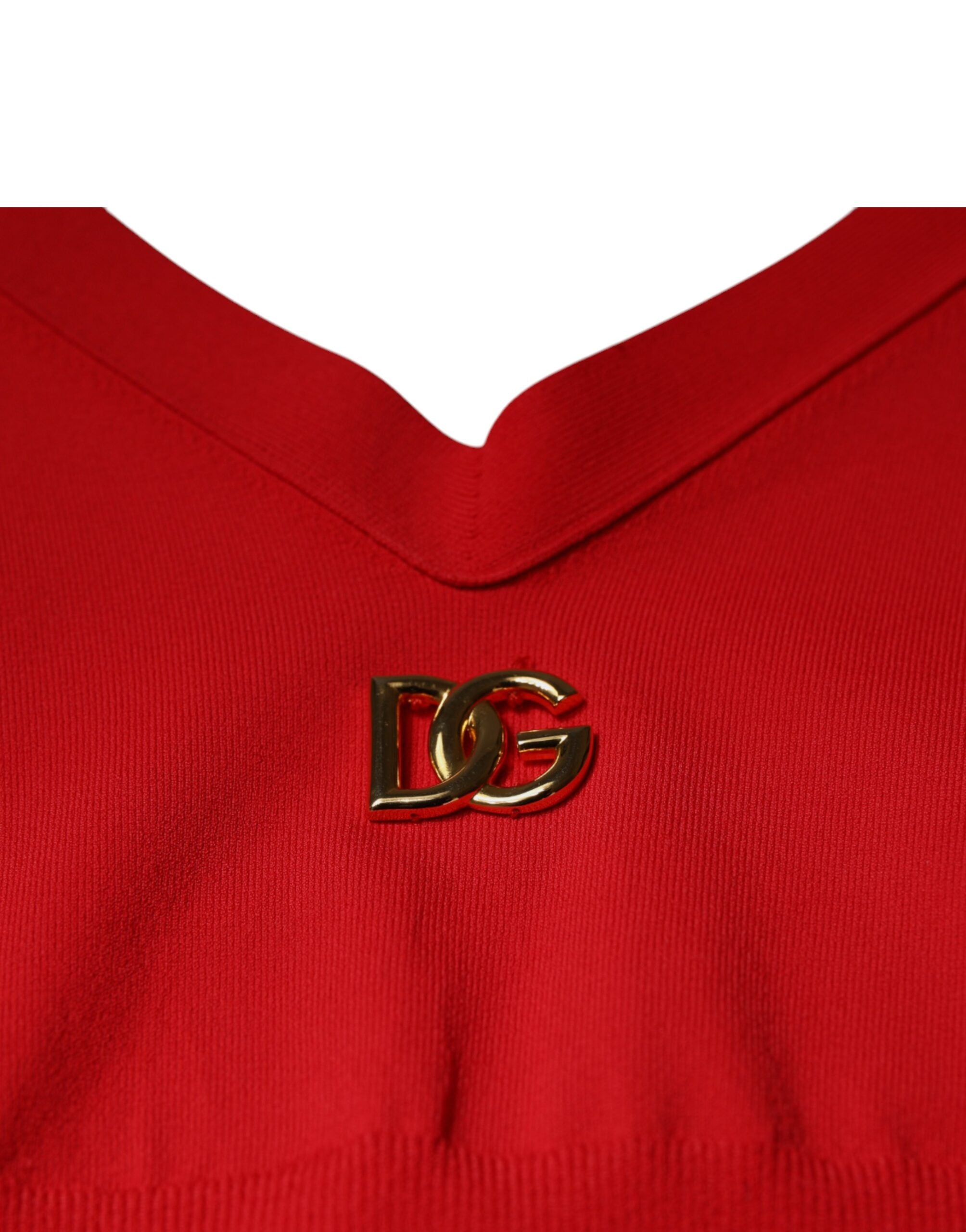Червен потник от вискоза без ръкави Dolce &amp; Gabbana