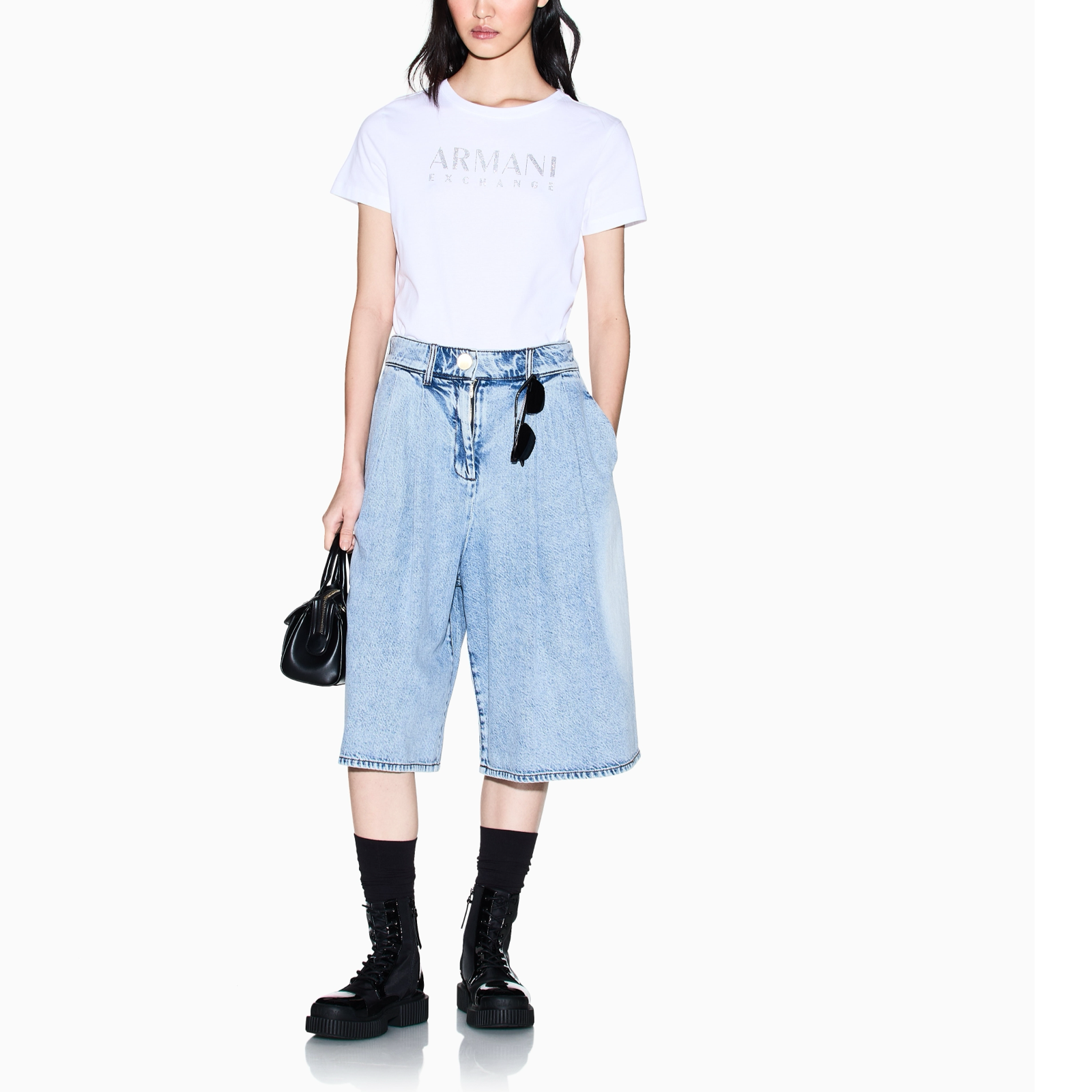 Дамска бяла тениска Armani Exchange  Women T-shirt XW002294 AF17172 U0002 Front View