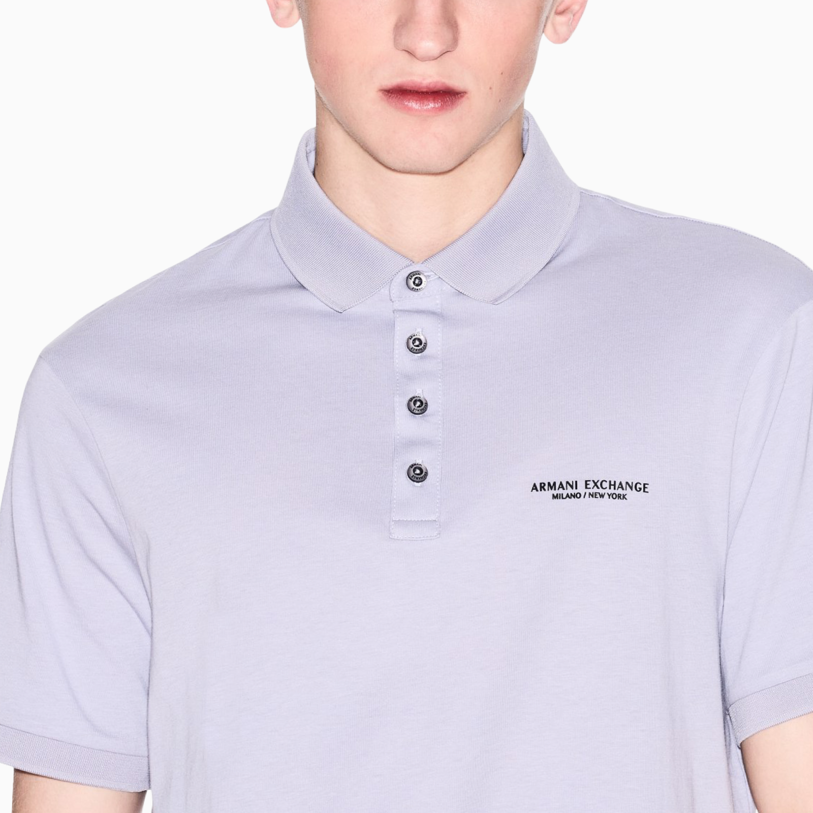 Мъжка лилава поло тениска Armani Exchange Polo 8NZF80 Z8H4Z Close-Up