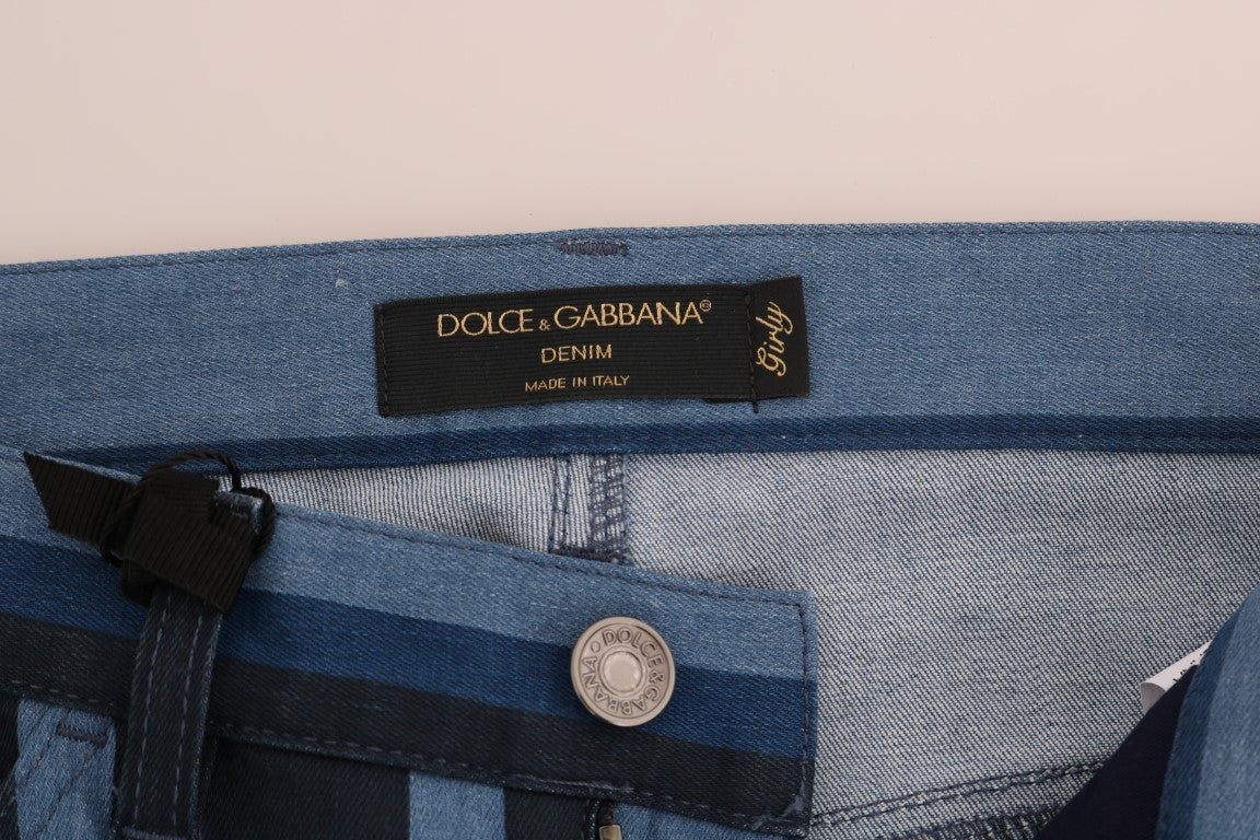 Dolce &amp; Gabbana Шикозни момичешки дънки на сини райета