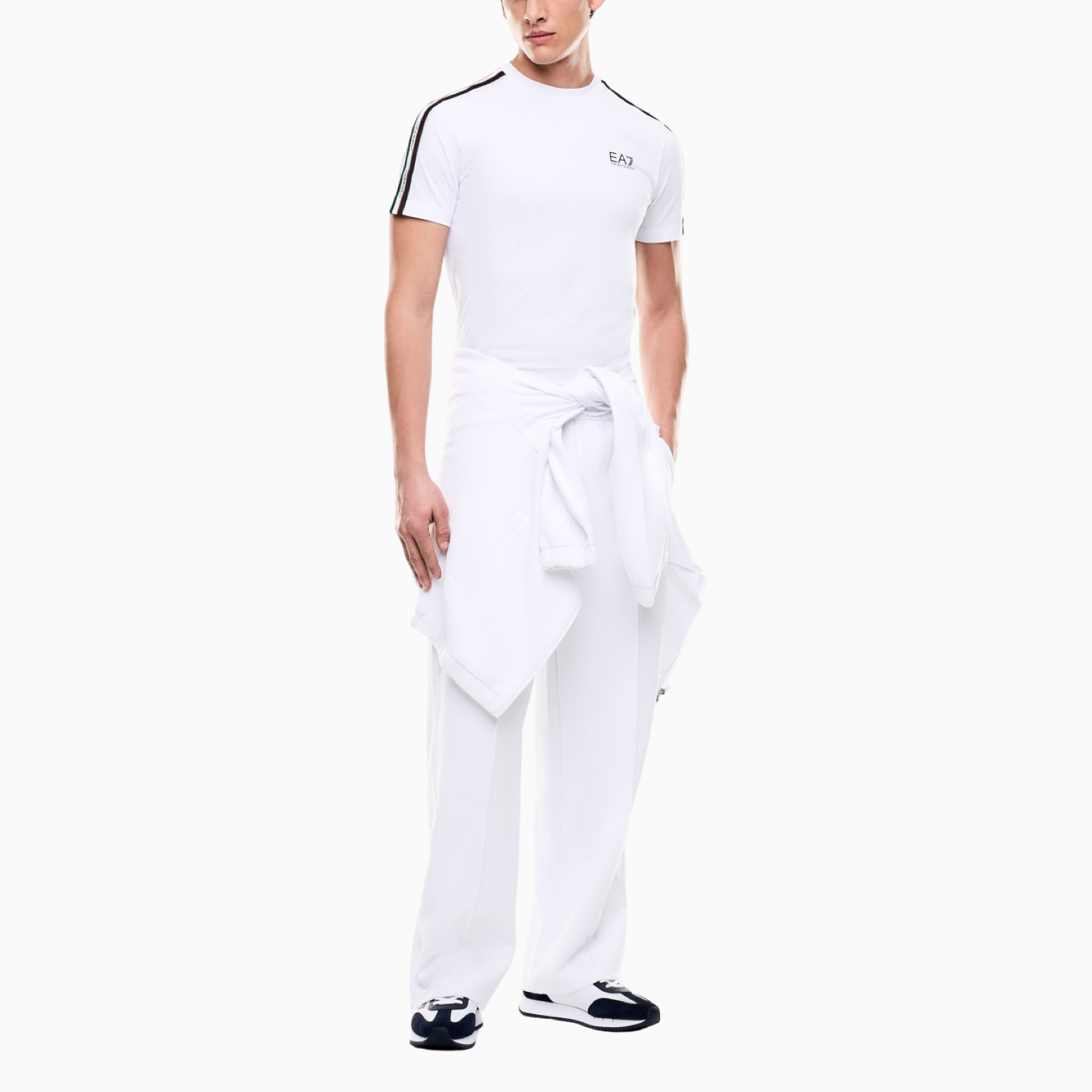 Мъжка бяла тениска EA7 Emporio Armani Men T-shirt 7M001861 AF12503 U0002 Side View